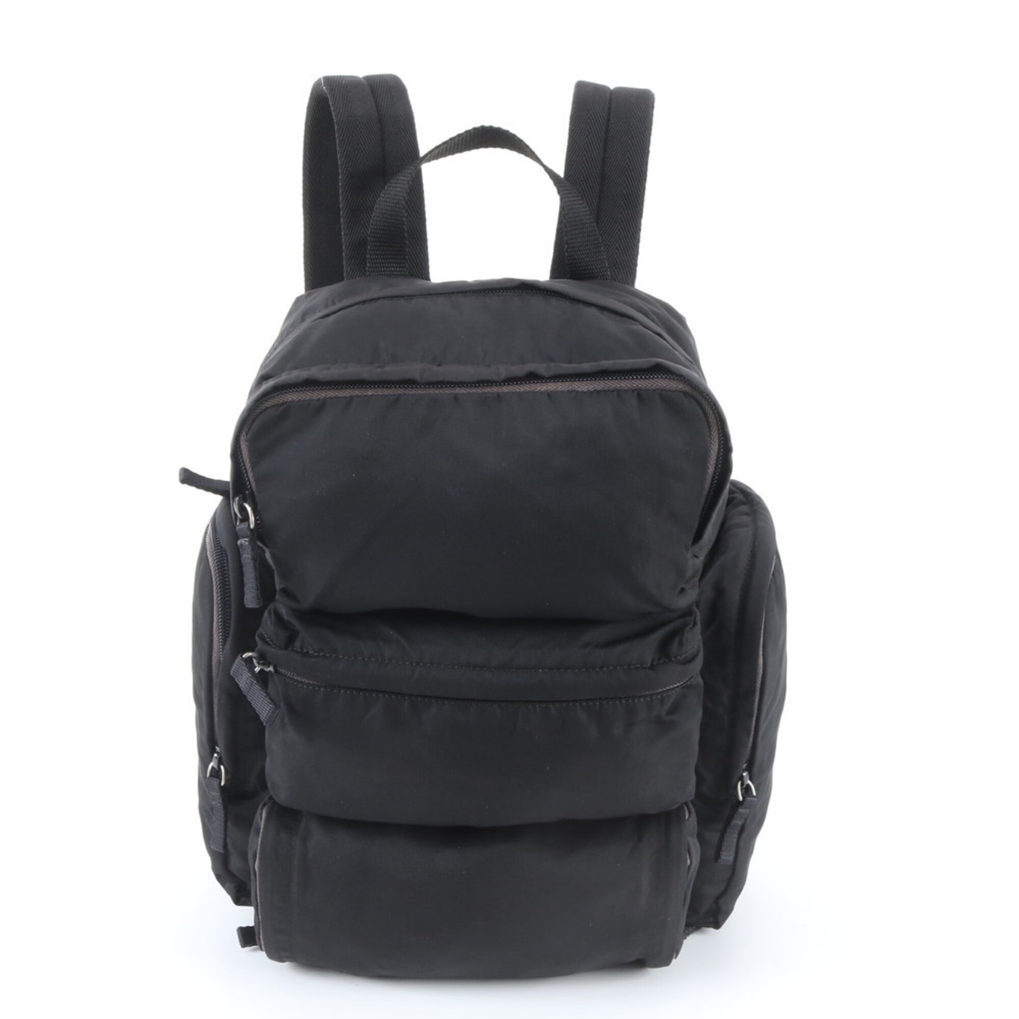 Prada Black White Nylon Backpack Handbag (Pre-Owned)