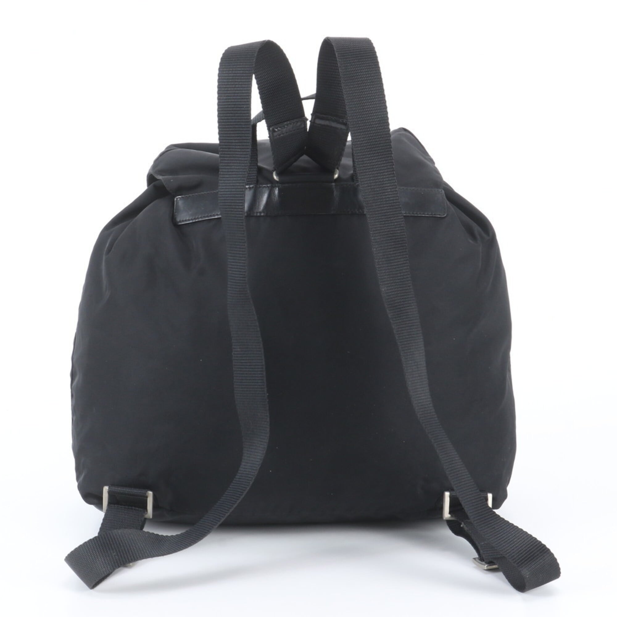 Prada Black Leather Nylon Backpack (Pre-Owned)