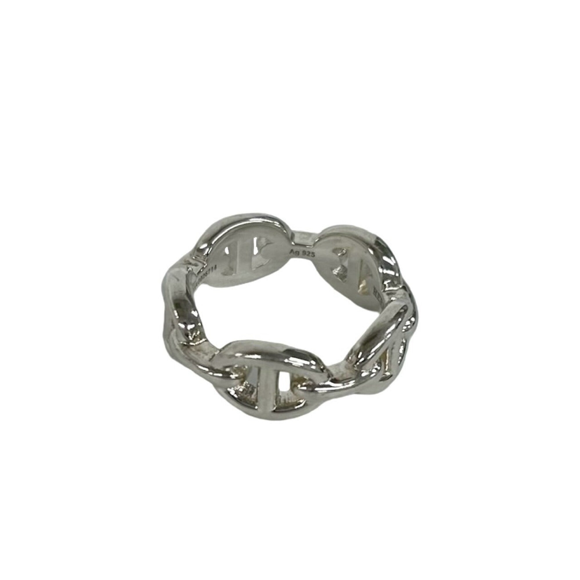 Hermes Silver Silver 925 Band Ring (Pre-Owned)