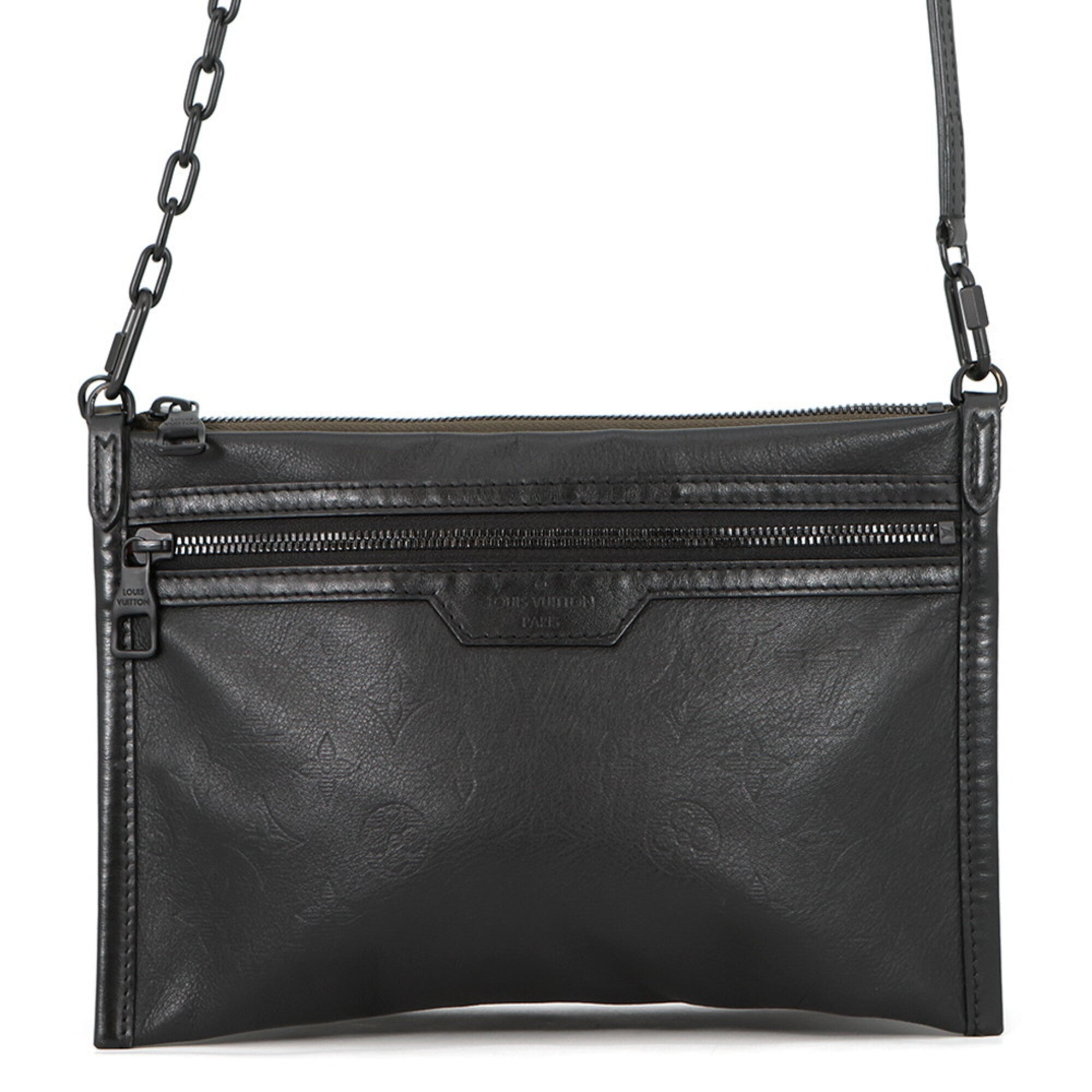 Louis Vuitton Black Khaki Monogram Noir Monogram Shadow Handbag Pouch Shoulder Bag (Pre-Owned)