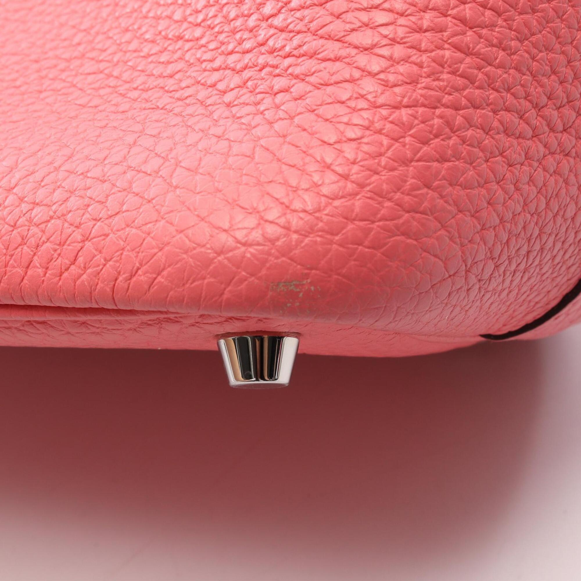 Hermes Pink Rose Azalee Taurillon Clemence Leather Handbag (Pre-Owned)
