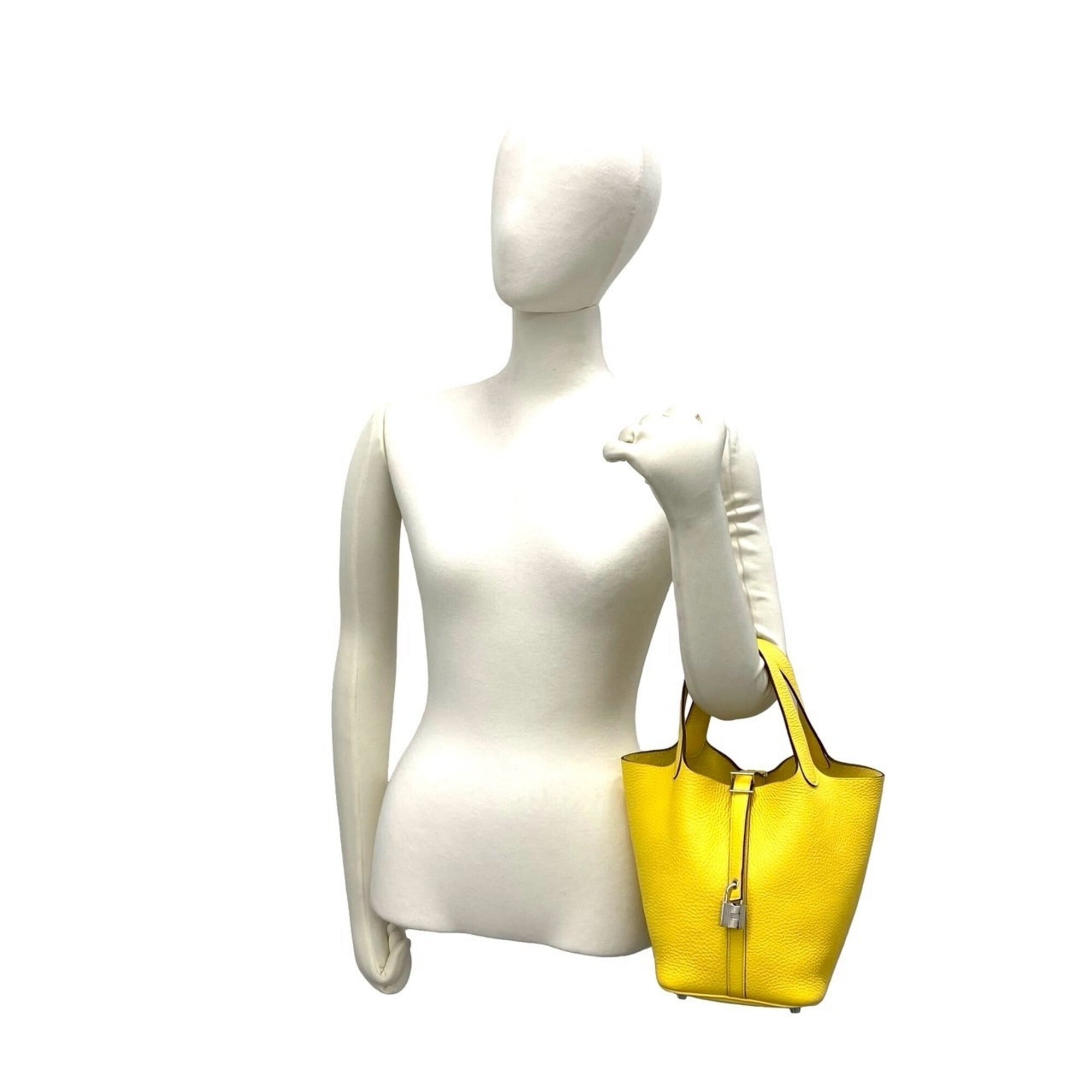 Hermes Yellow Taurillon Clemence Leather Handbag Tote Bag (Pre-Owned)