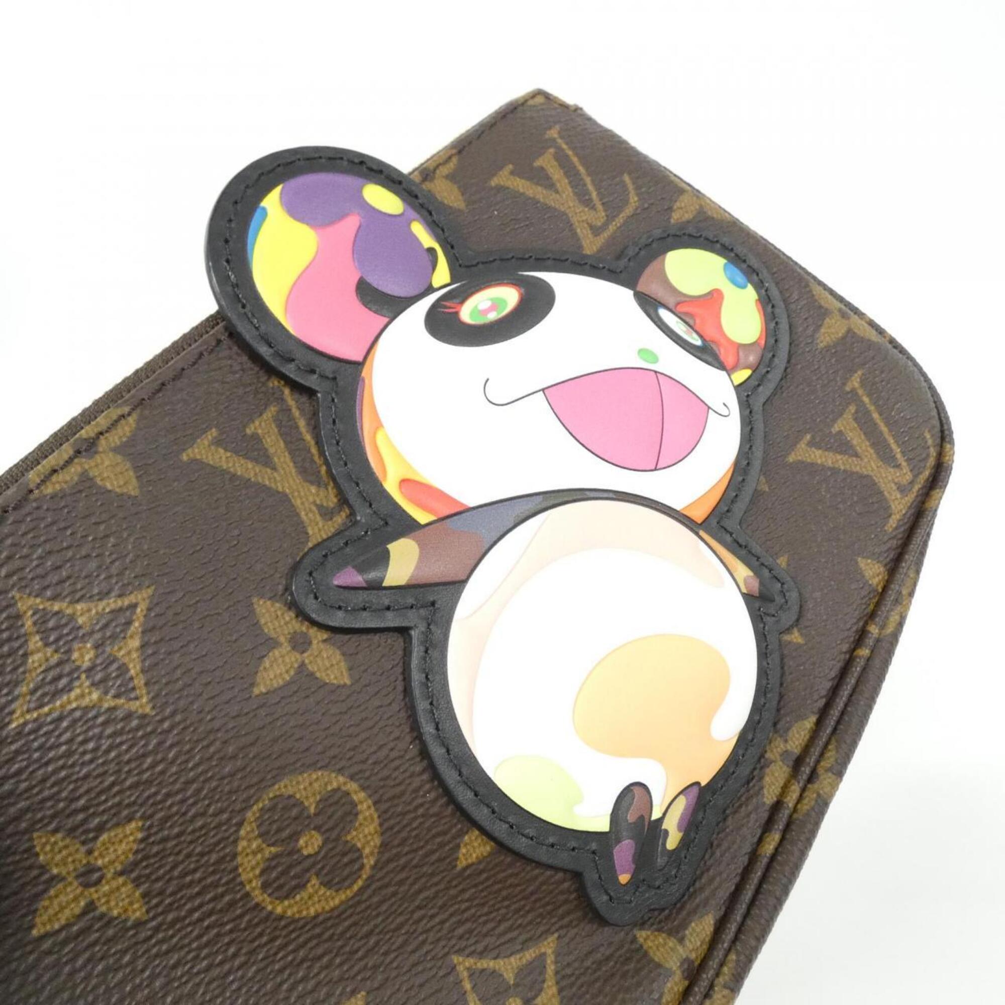 Louis Vuitton Marron Coated Canvas Pochette Pouch (Pre-Owned)