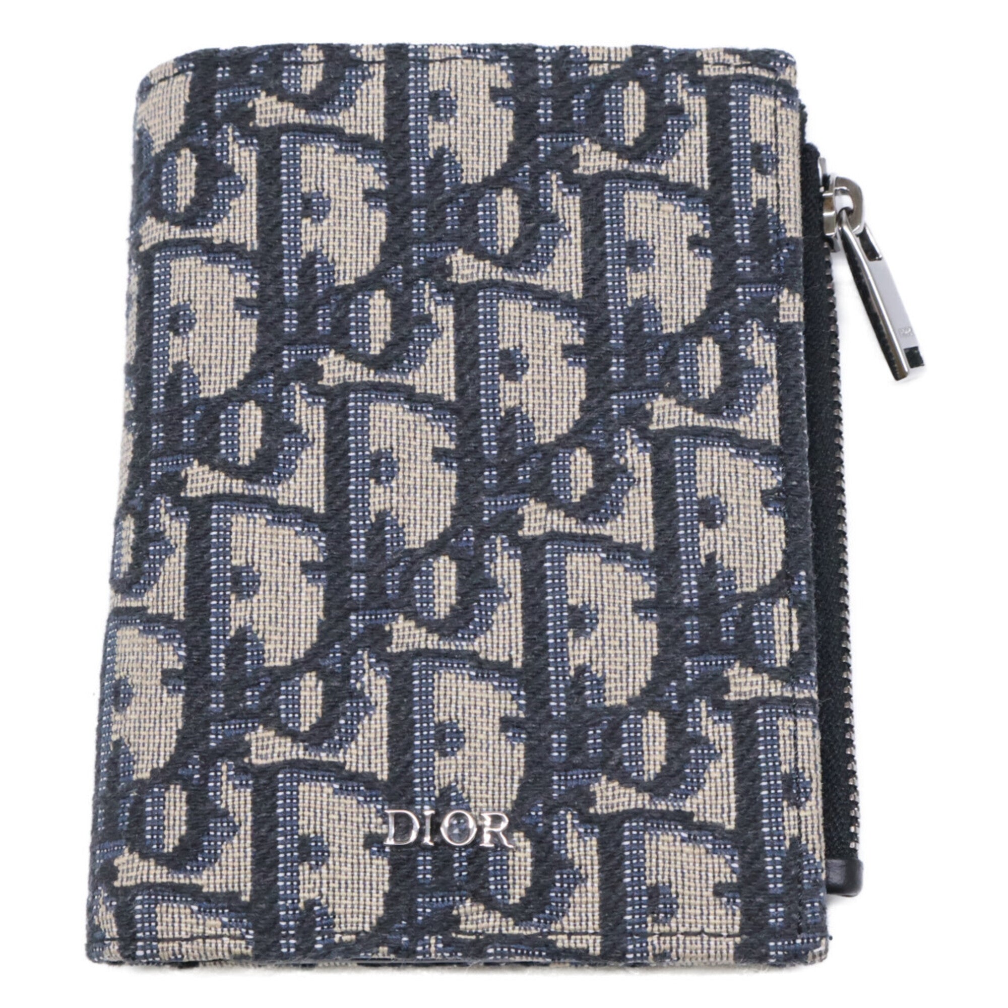 Christian Dior Navy Jacquard Wallet (Bi-Fold) (Pre-Owned)