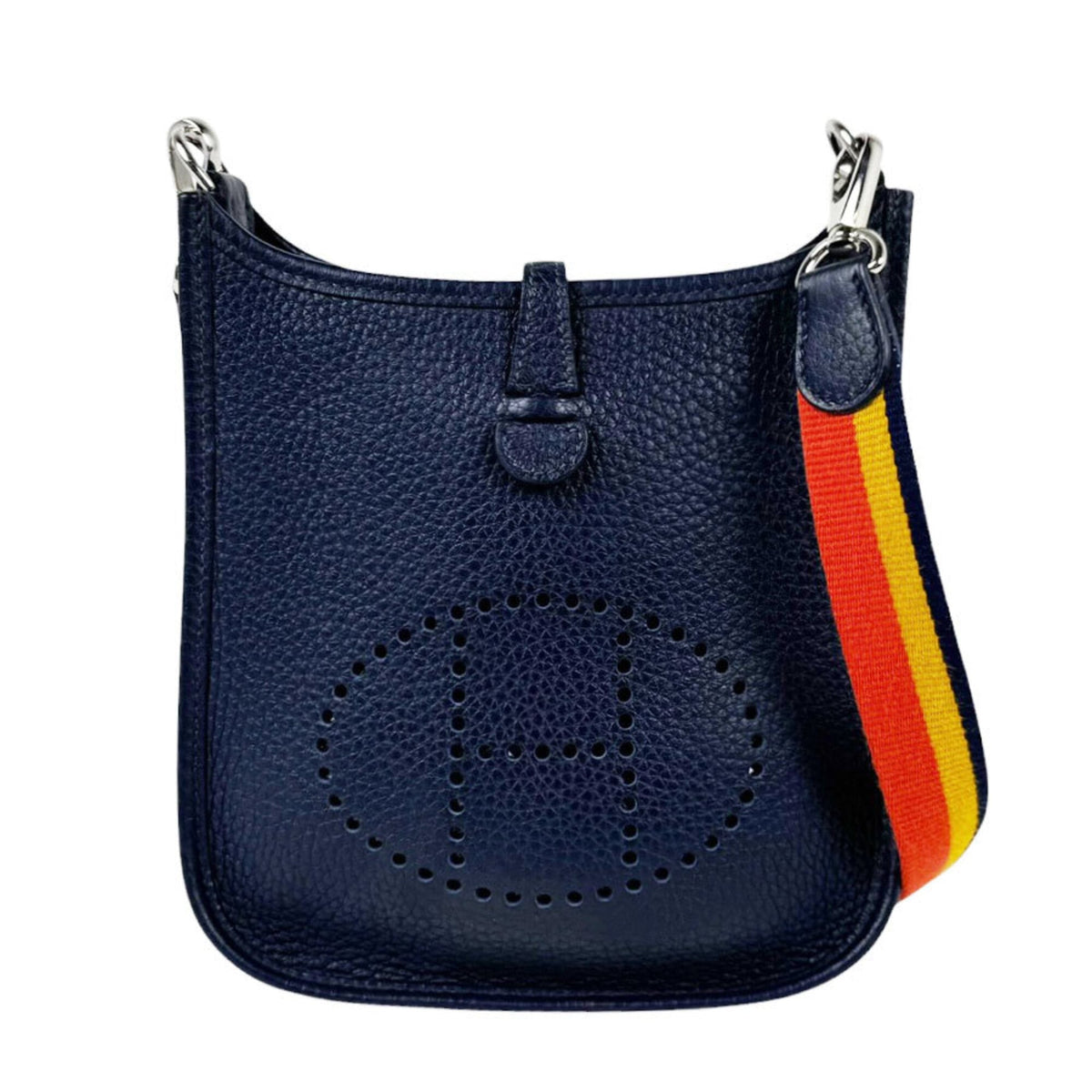 Hermes Blue Nuit Taurillon Clemence Leather Shoulder Bag (Pre-Owned)