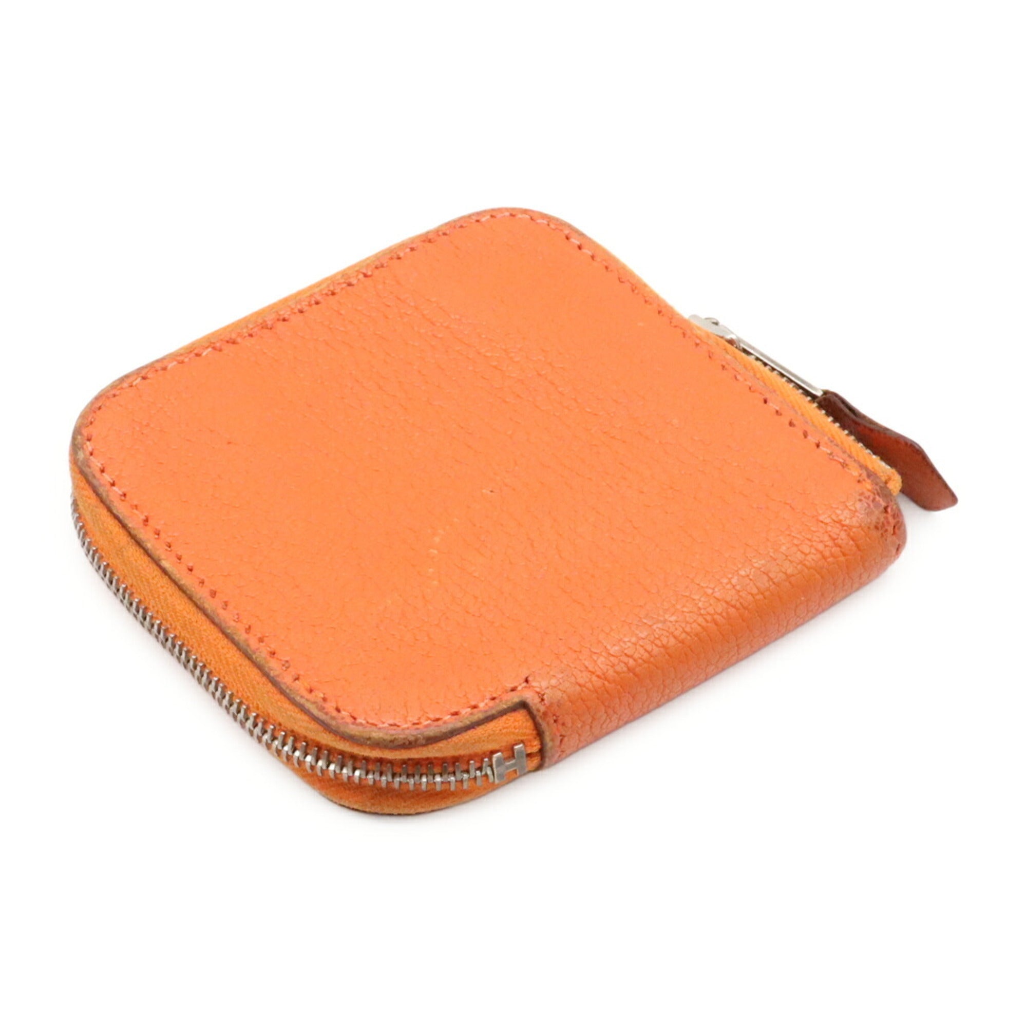 Hermes Orange Chevre Myzore Leather Coin Purse/Coin Case (Pre-Owned)