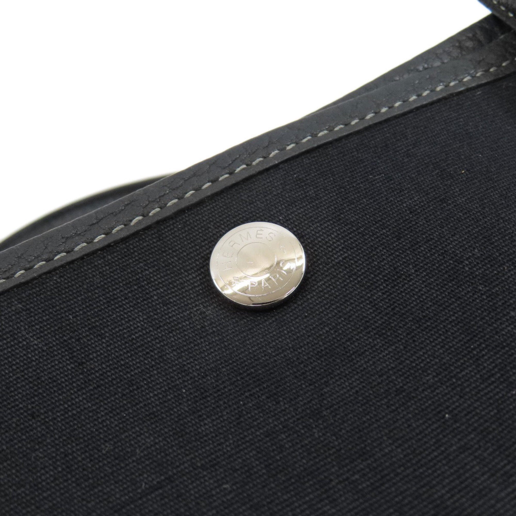 Hermes Black Toile Officier Tote Bag (Pre-Owned)
