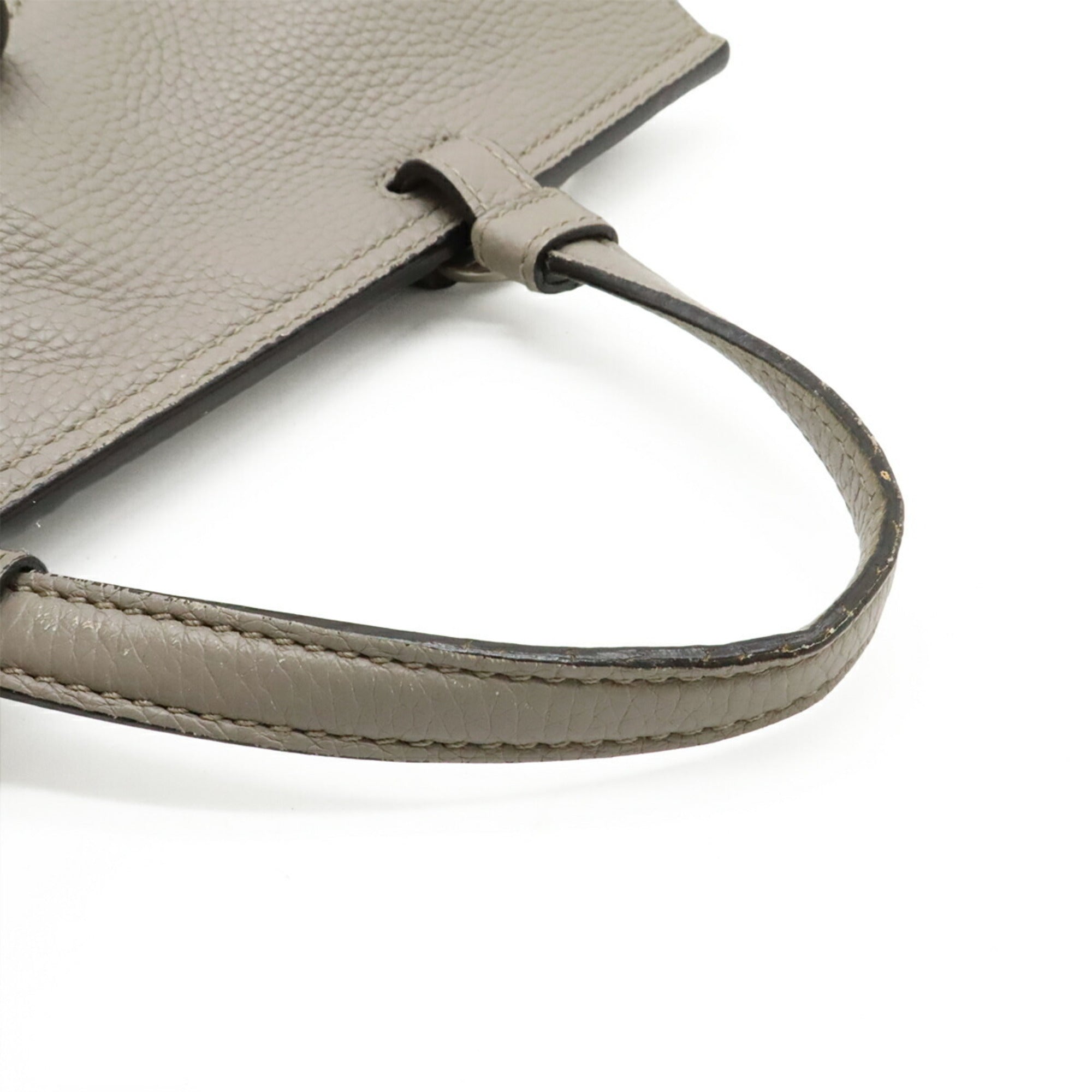 Gucci Gray Bamboo Leather Handbag Shoulder Bag (Pre-Owned)
