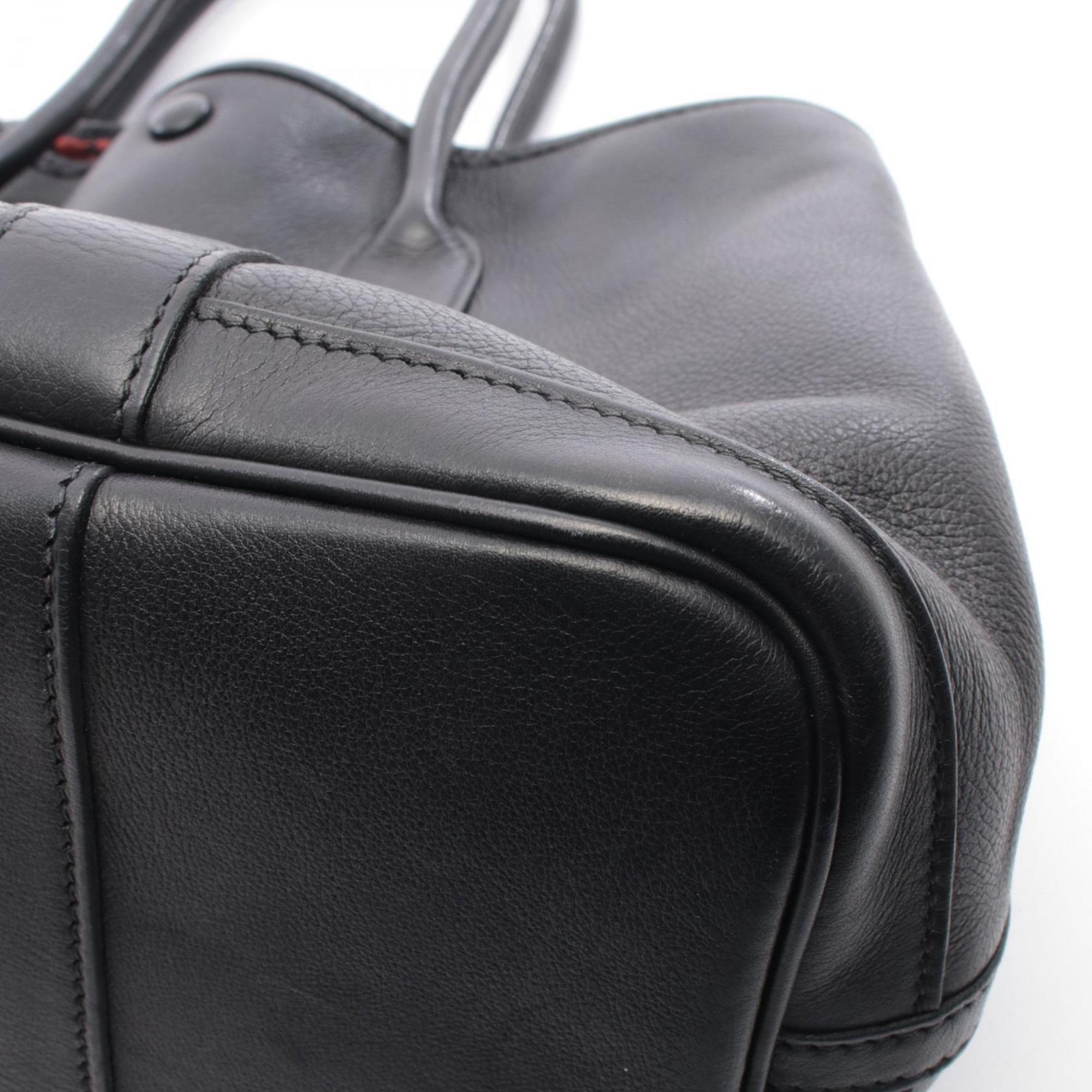 Hermes Black Leather Handbag Tote Bag (Pre-Owned)