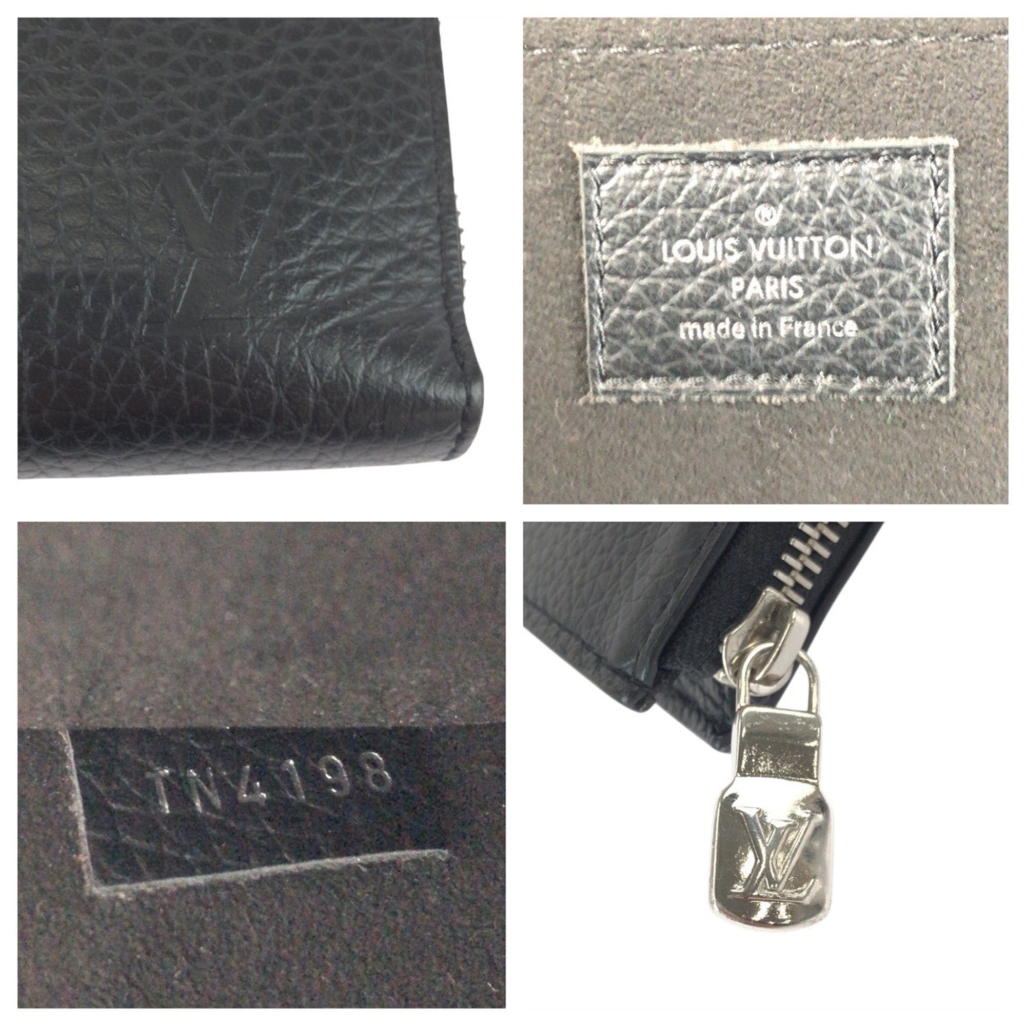 Louis Vuitton Black Noir Leather Clutch Bag Pochette (Pre-Owned)