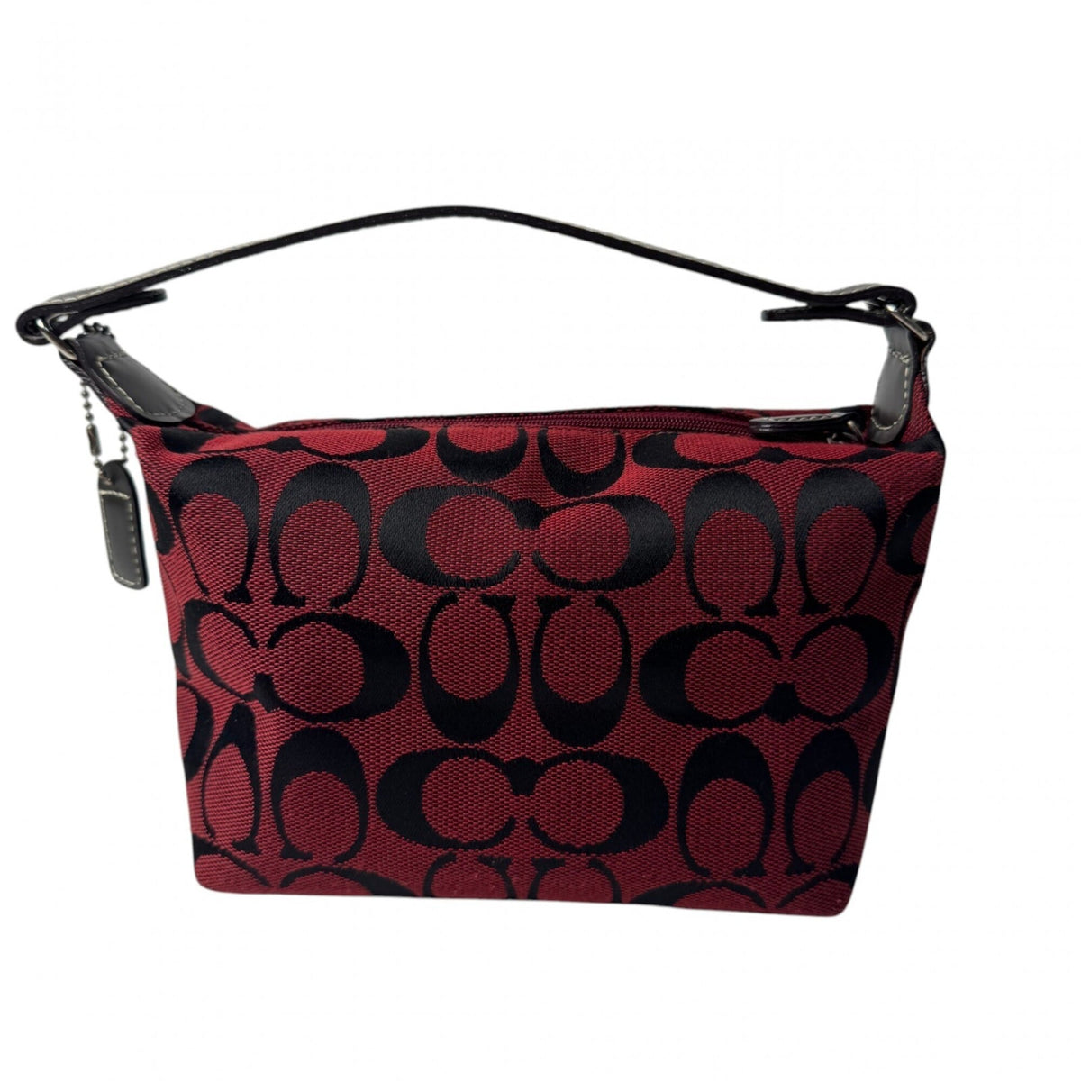 Coach Red Color Canvas Handbag Pouch (Pre-Owned)