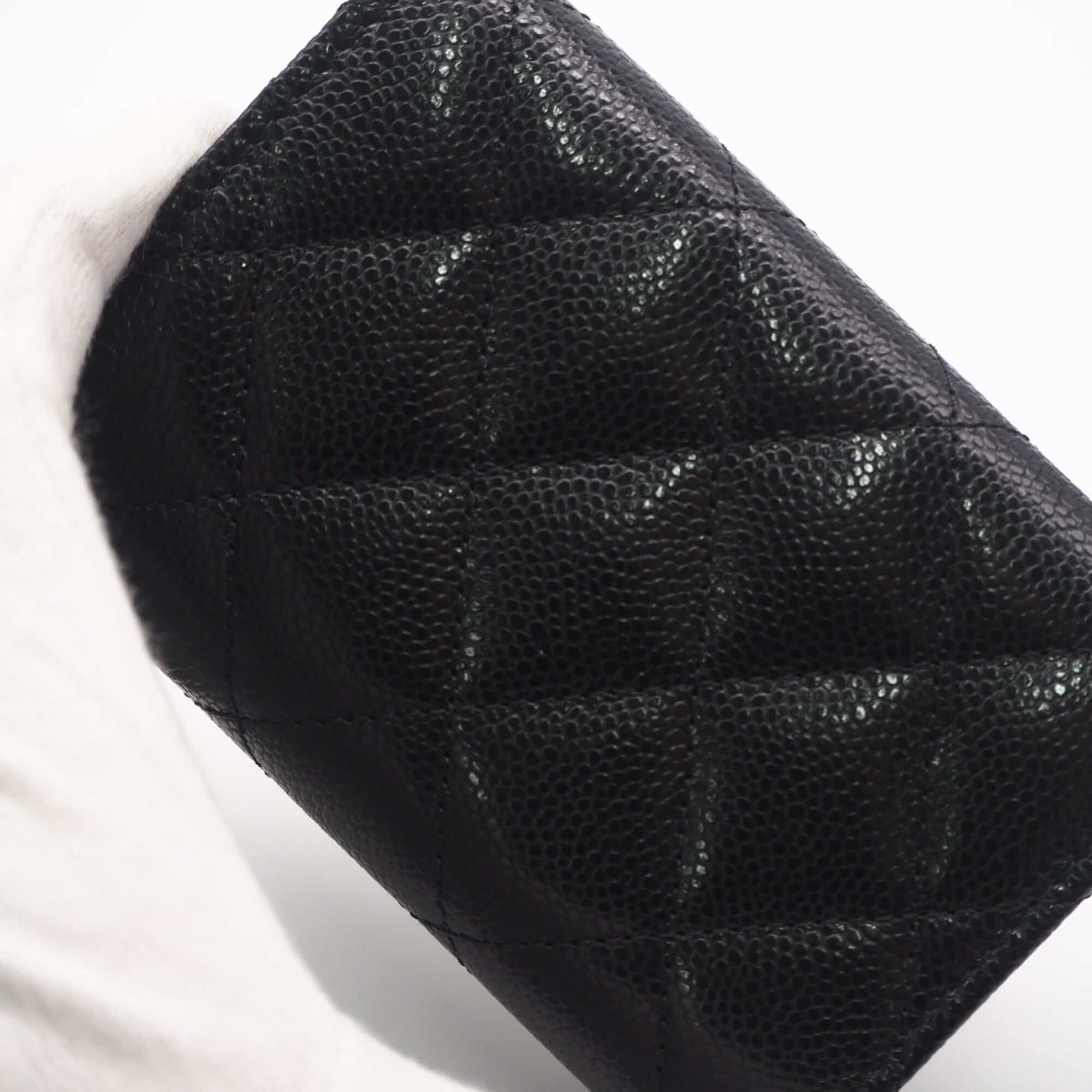 Chanel Matelasse Black Grained Calfskin Wallet (Tri-Fold) (Pre-Owned)