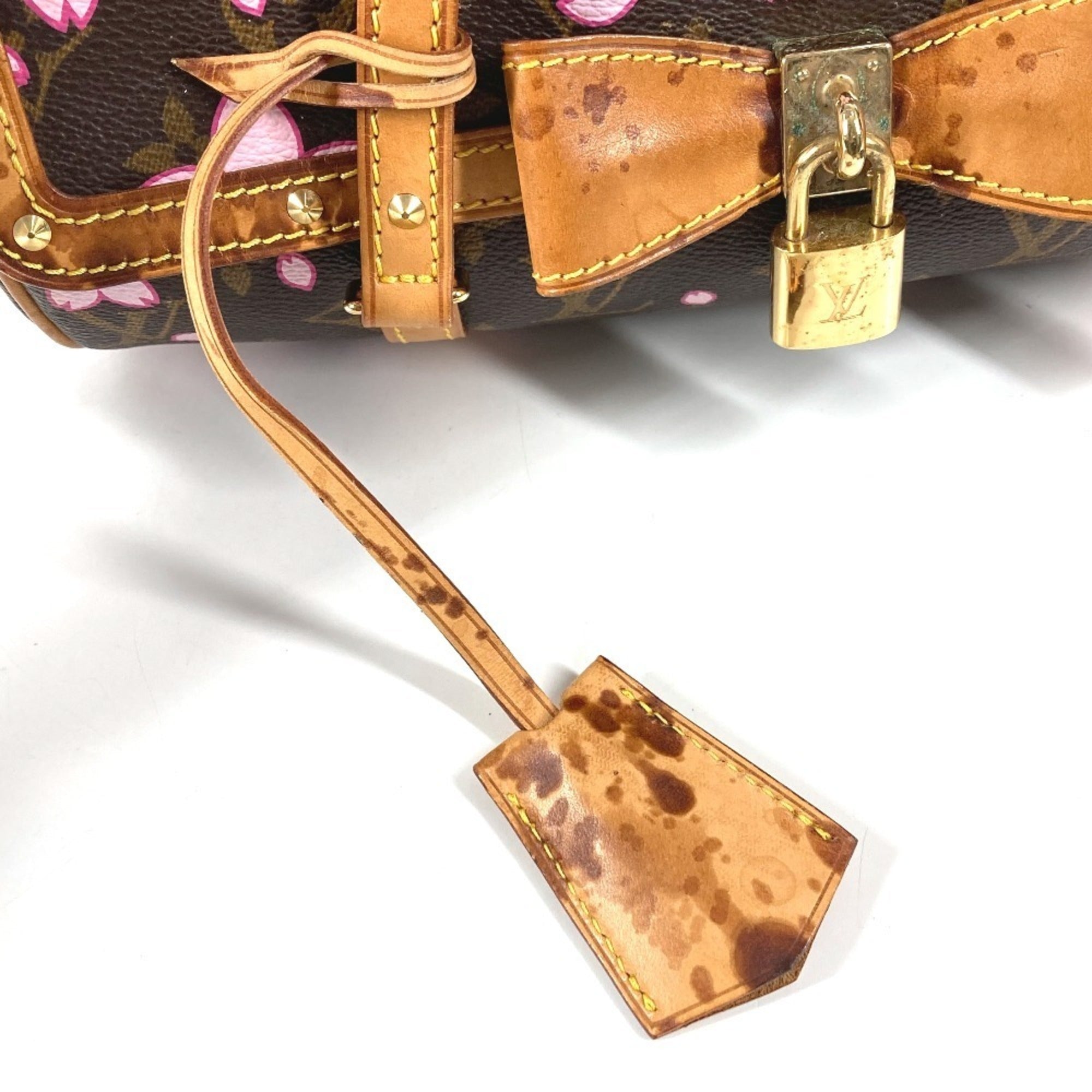 Louis Vuitton Brown Pink Monogram Cherry Blossom Handbag Shoulder Bag Tote Bag (Pre-Owned)