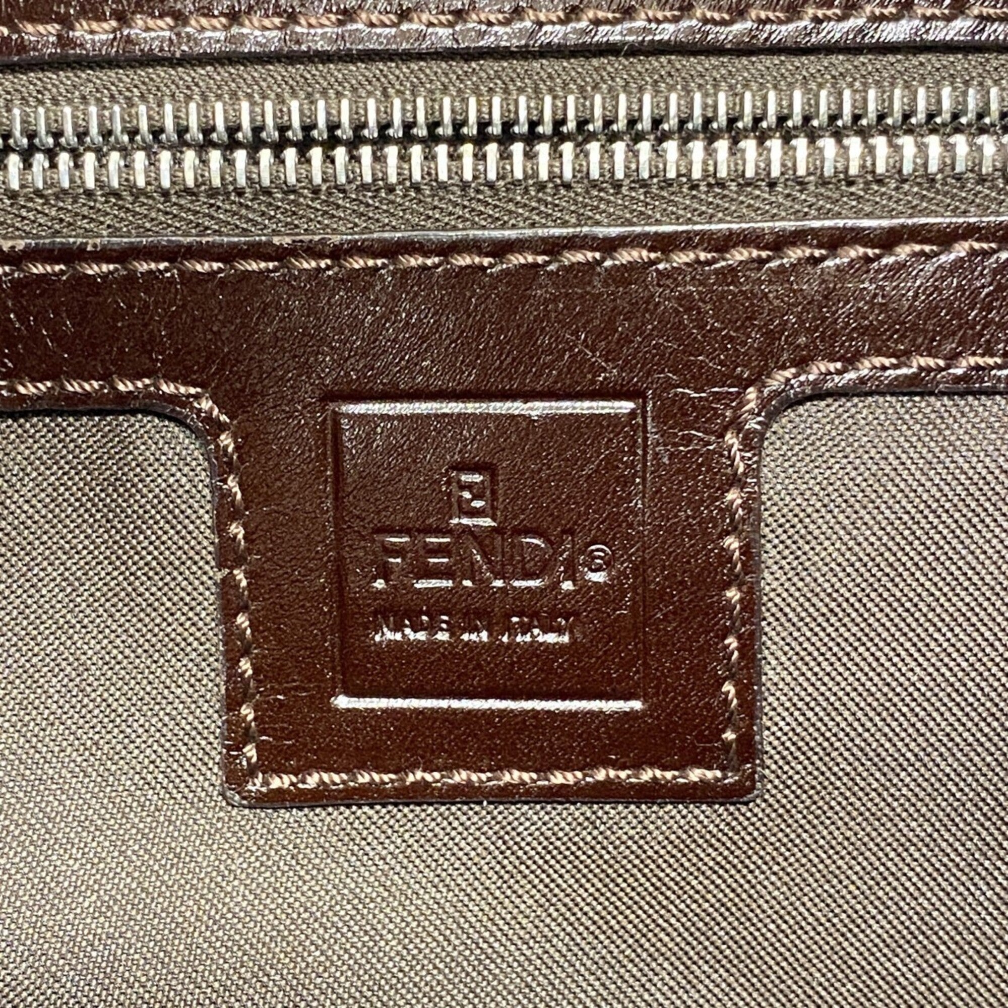 Fendi Brown Nylon Canvas Handbag (Pre-Owned)