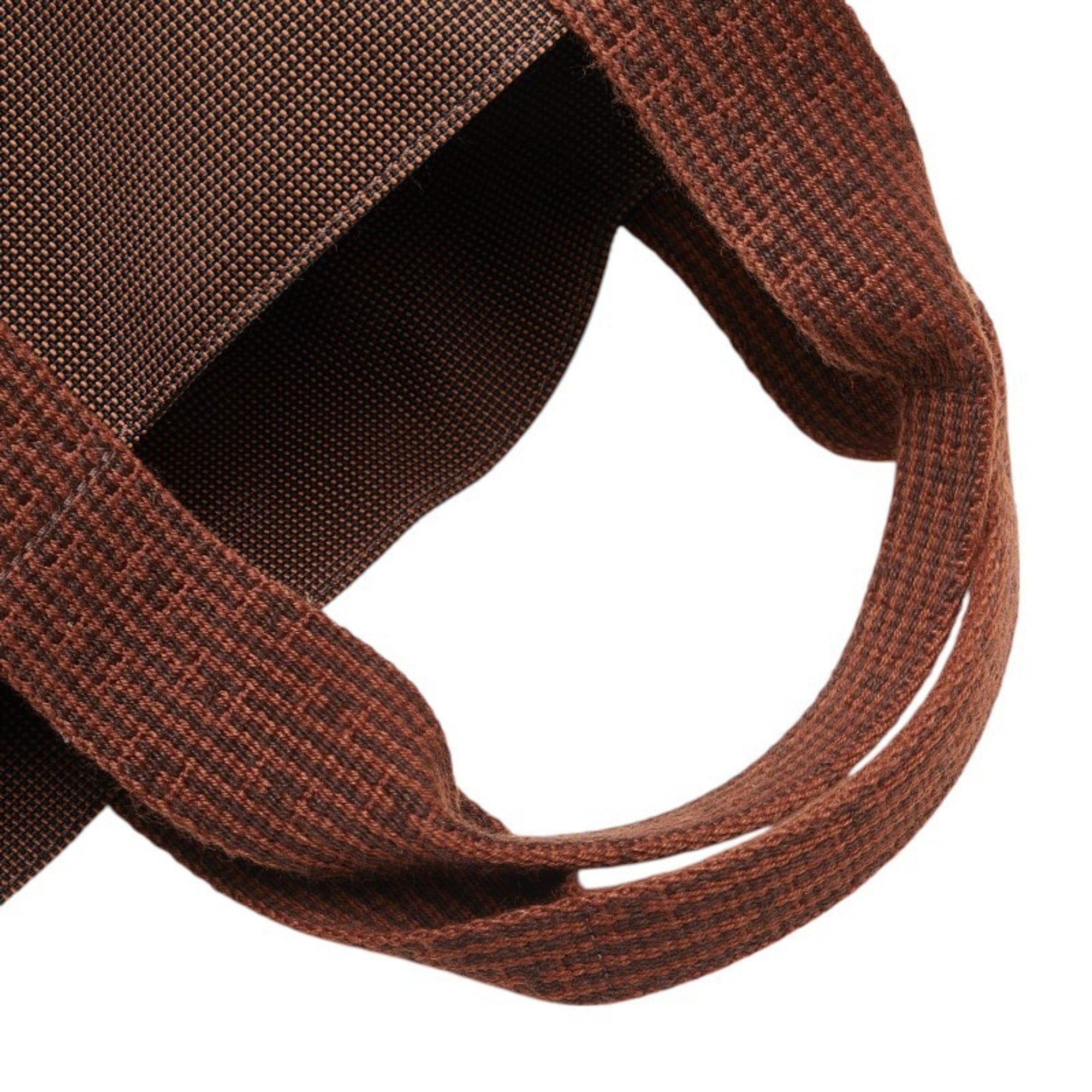 Hermes Her Line Brown Canvas Handbag Tote Bag (Pre-Owned)