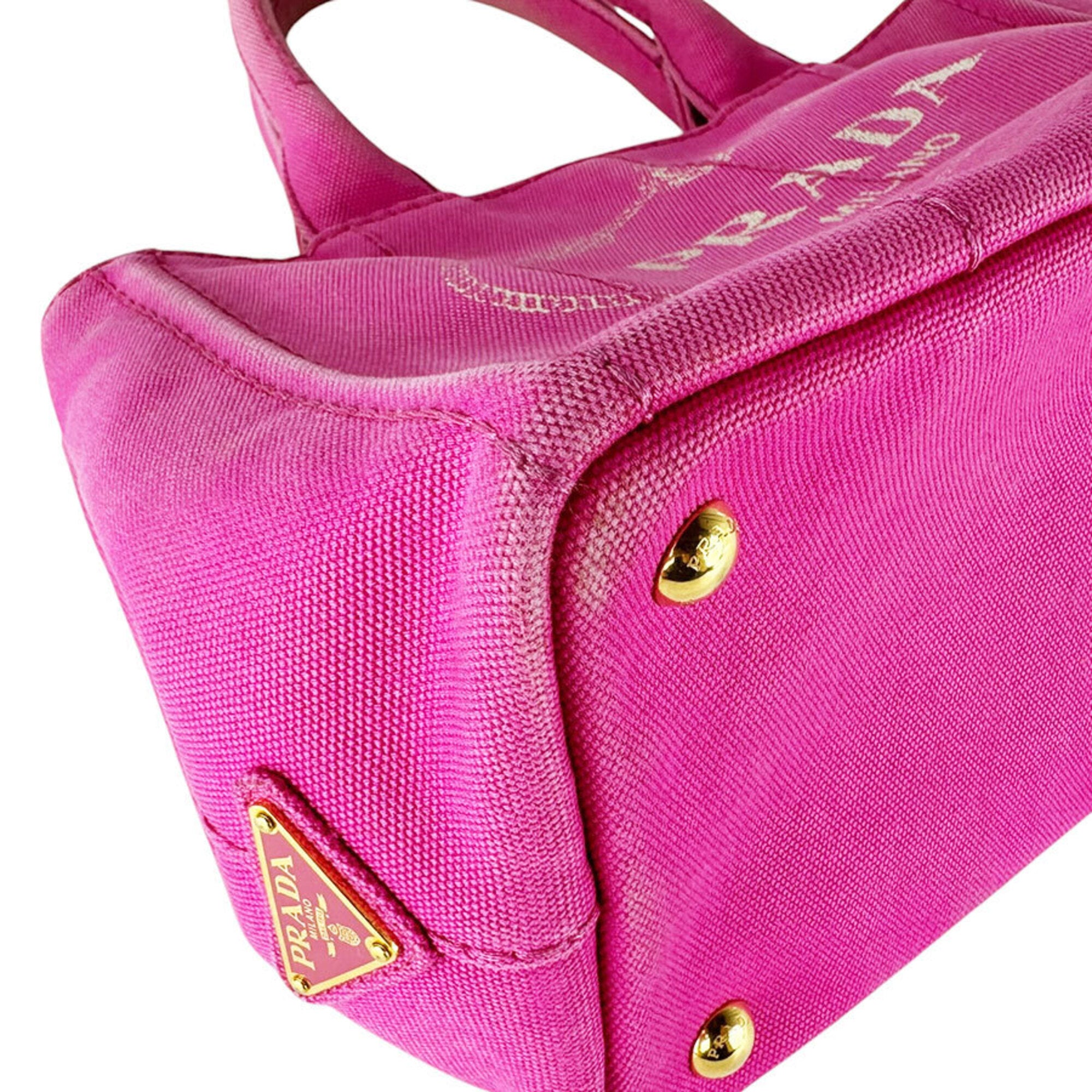 Prada Pink Canvas Handbag Shoulder Bag (Pre-Owned)