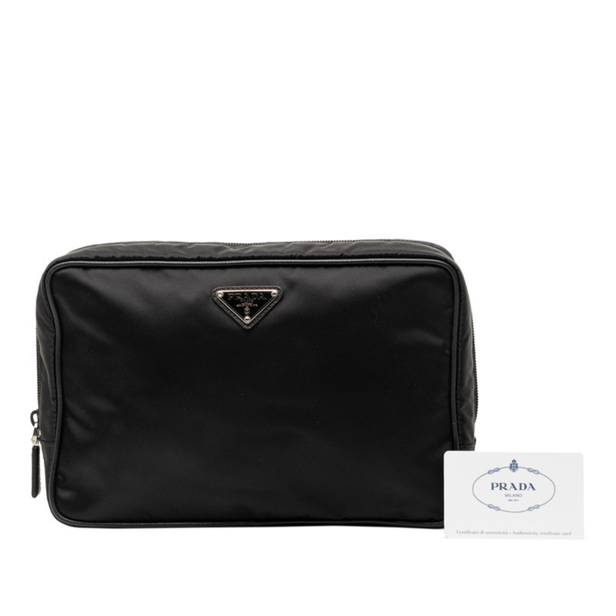 Prada Black Nylon Clutch Bag Pouch (Pre-Owned)
