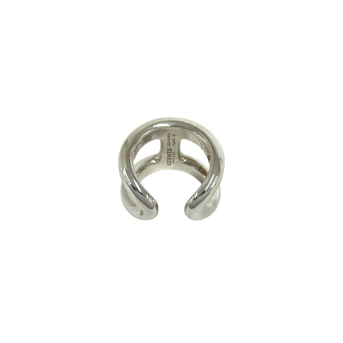Hermes Silver Silver 925 Band Ring (Pre-Owned)