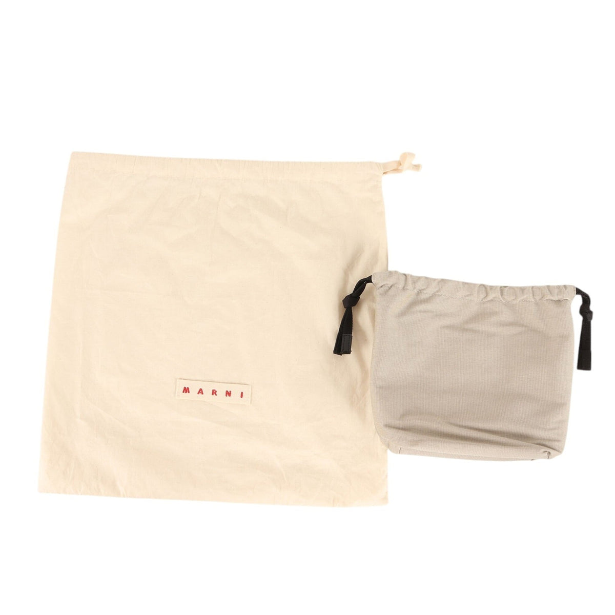 Marni Black Brown Light Gray Cotton Leather Elastane Pouch Tote Bag (Pre-Owned)
