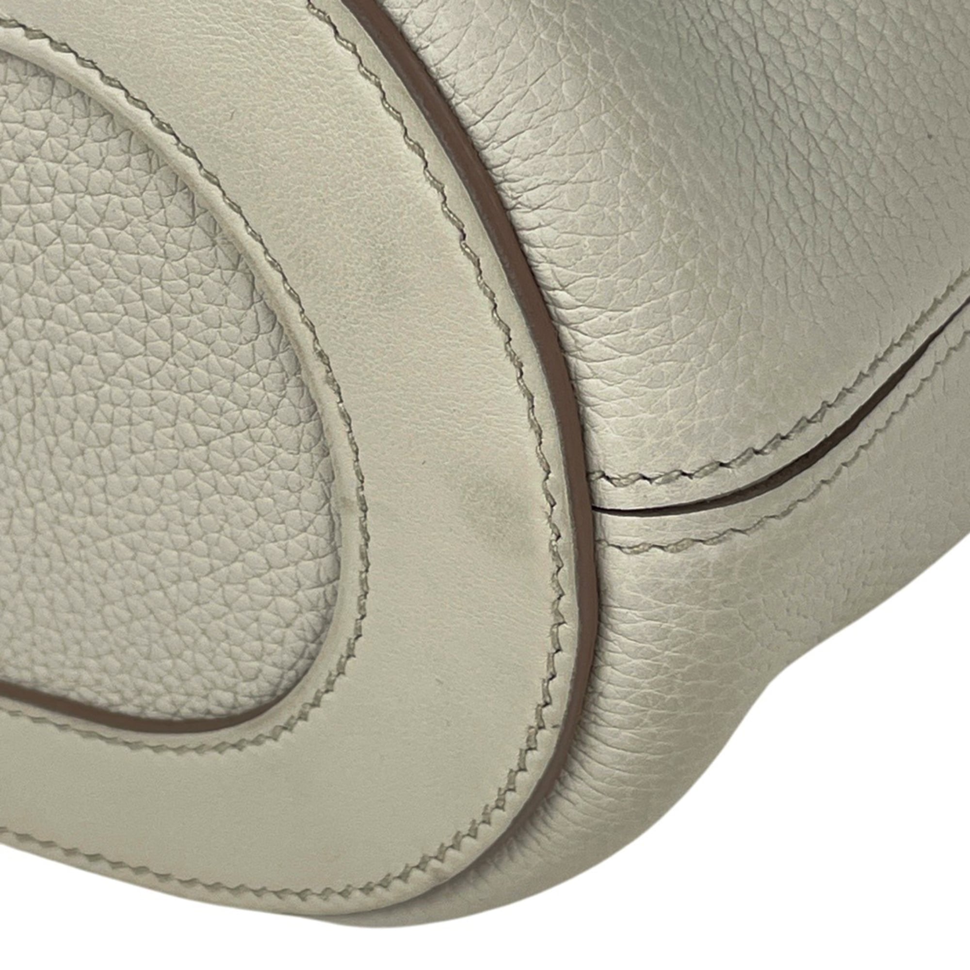 Hermes Ivory Taurillon Clemence Leather Handbag (Pre-Owned)