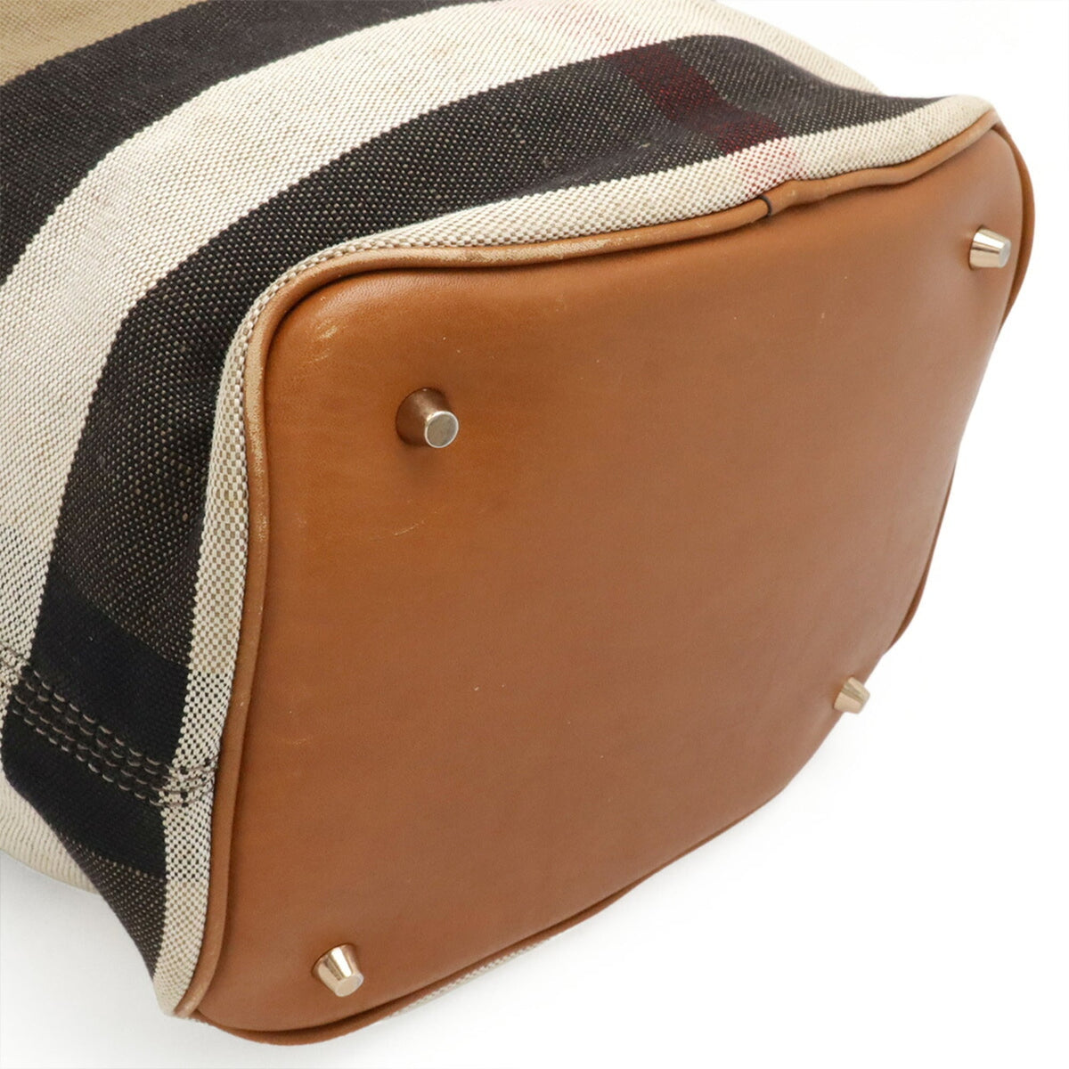 Burberry Black Brown Red Color Canvas Pouch Shoulder Bag (Pre-Owned)