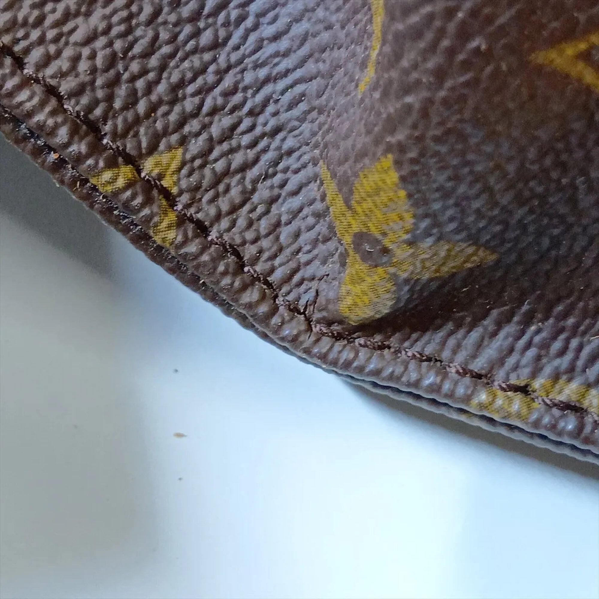 Louis Vuitton Brown Leather Coated Canvas Shoulder Bag Tote Bag (Pre-Owned)