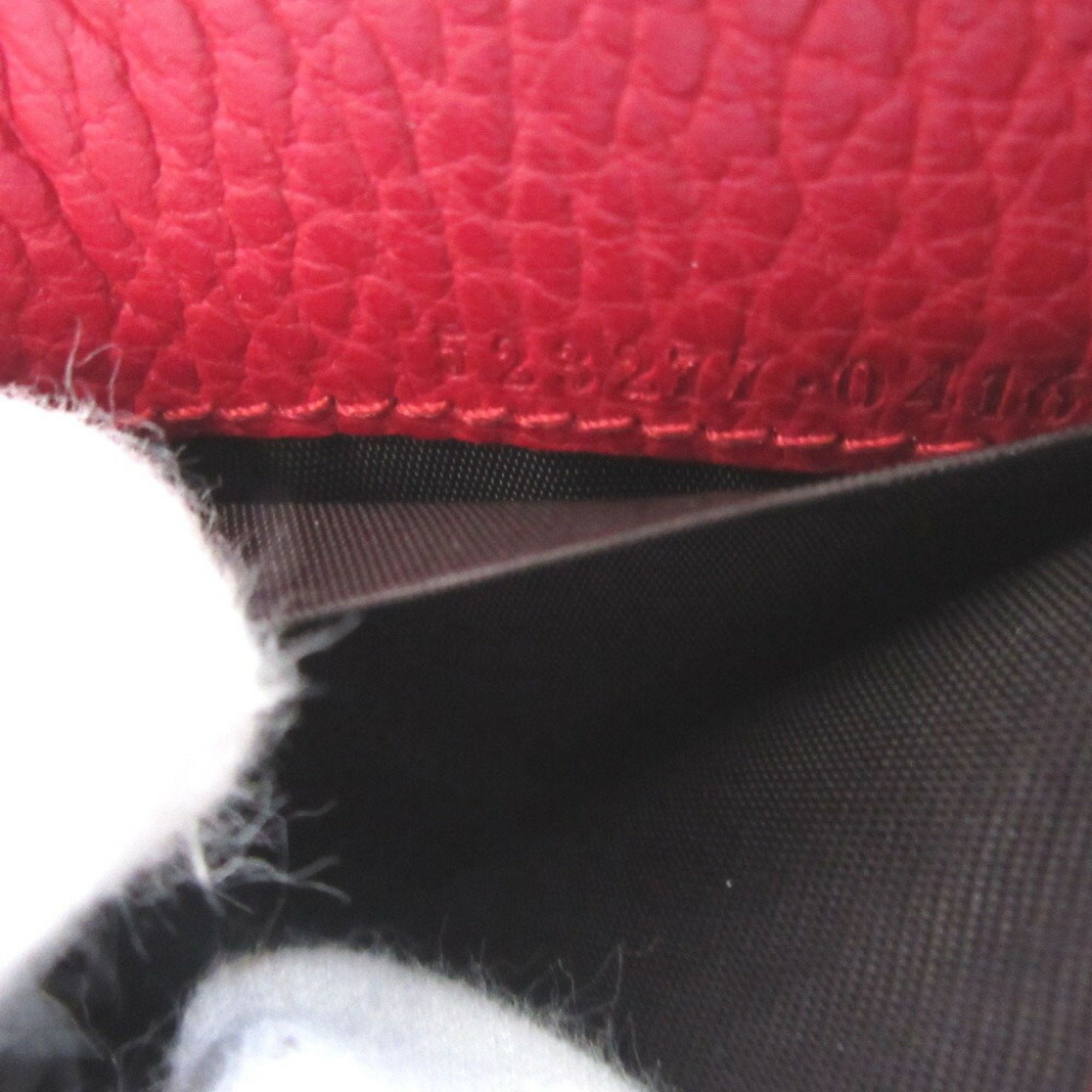 Gucci Red Color Leather Wallet (Tri-Fold) (Pre-Owned)