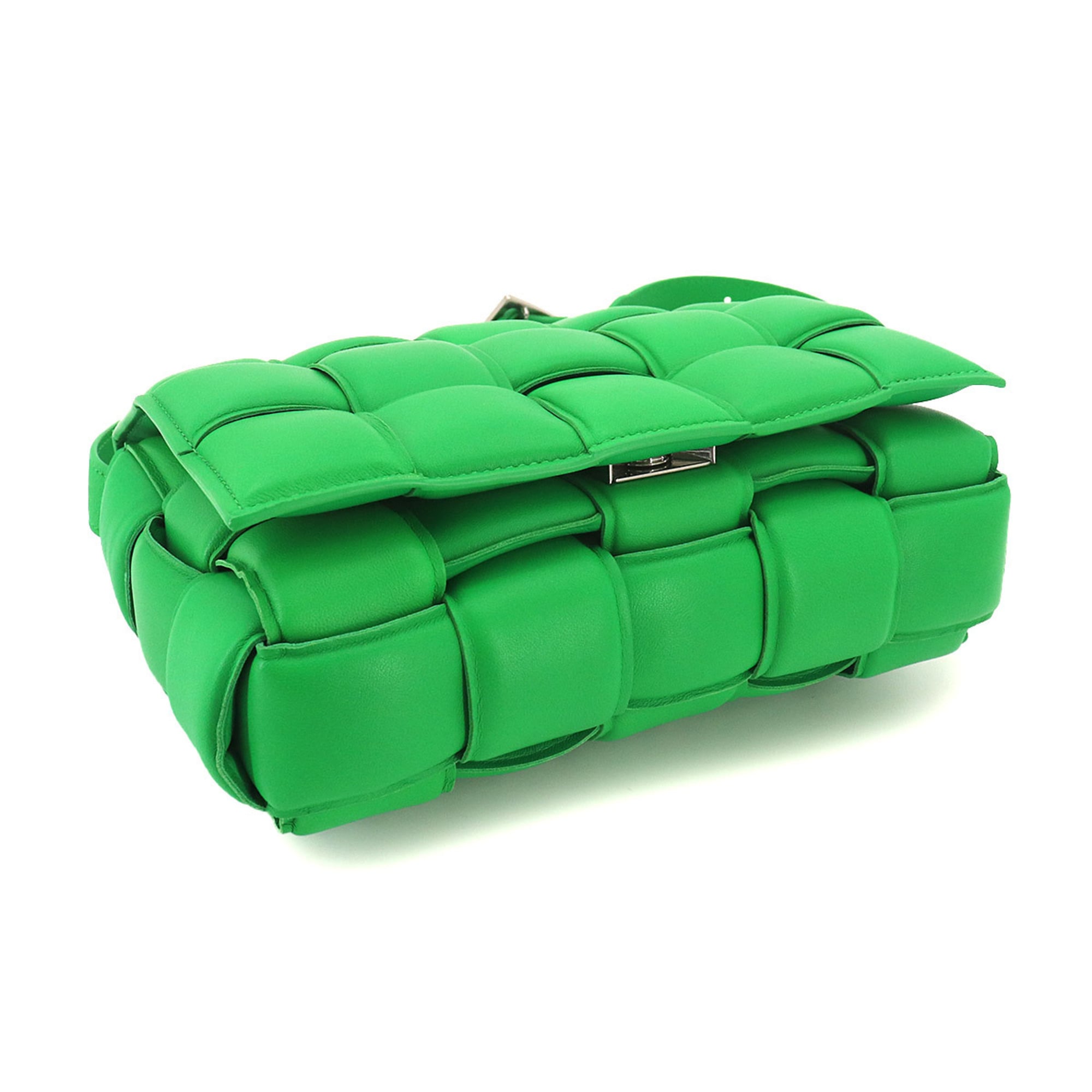 Bottega Veneta Green Leather Handbag Shoulder Bag (Pre-Owned)