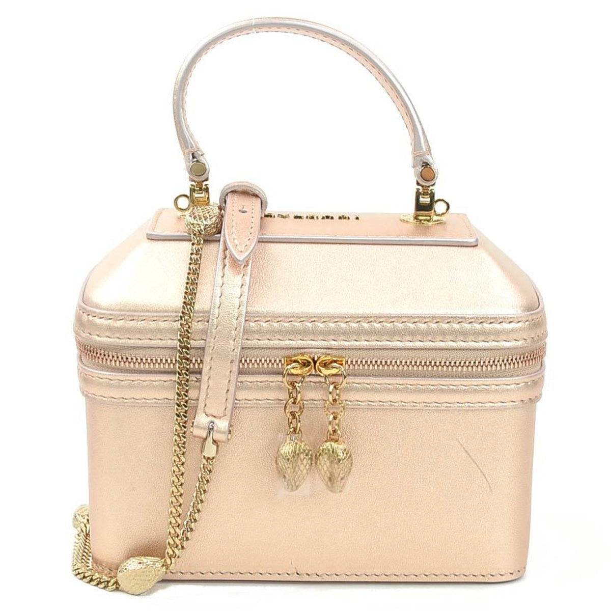 Bvlgari Metallic Beige Metallic Pink Leather Shoulder Bag (Pre-Owned)