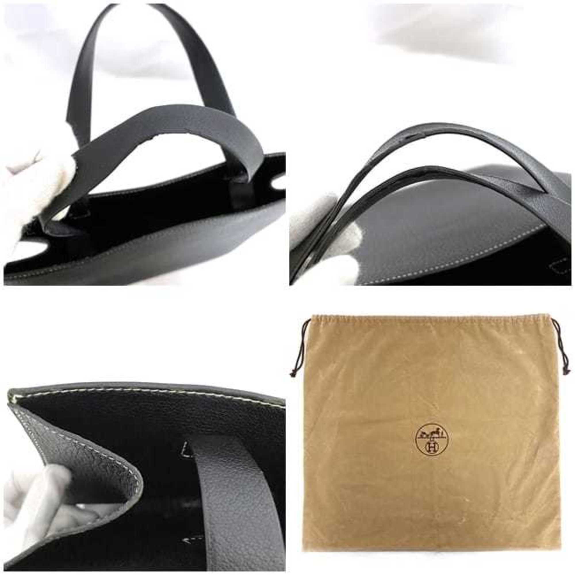 Hermes Black Leather Tote Bag (Pre-Owned)