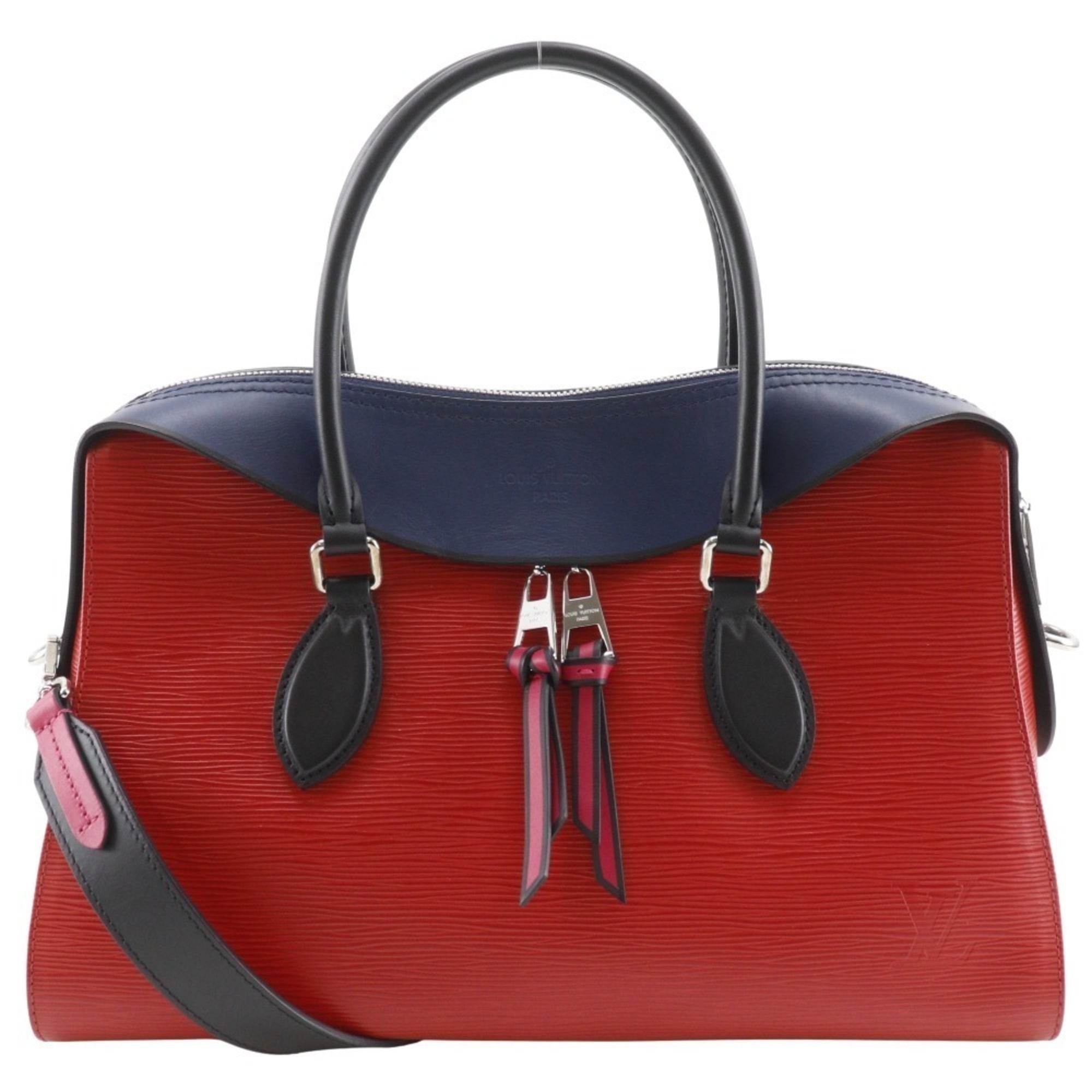 Louis Vuitton Navy Red Color Epi Leather Handbag Tote Bag (Pre-Owned)