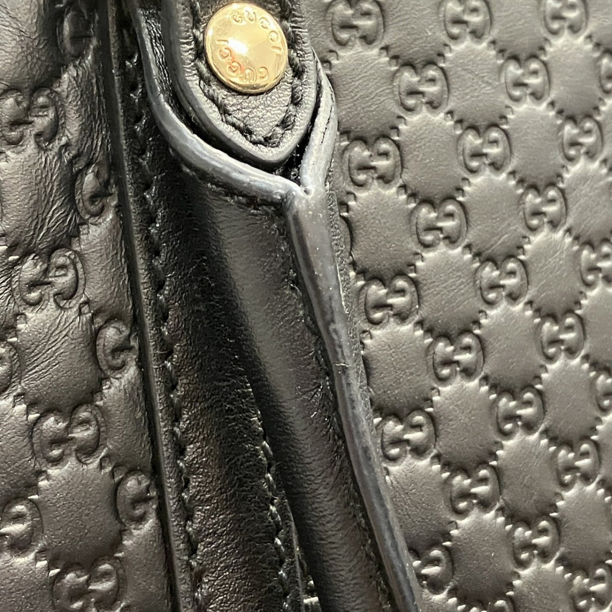 Gucci Black Red Color Leather Tote Bag (Pre-Owned)