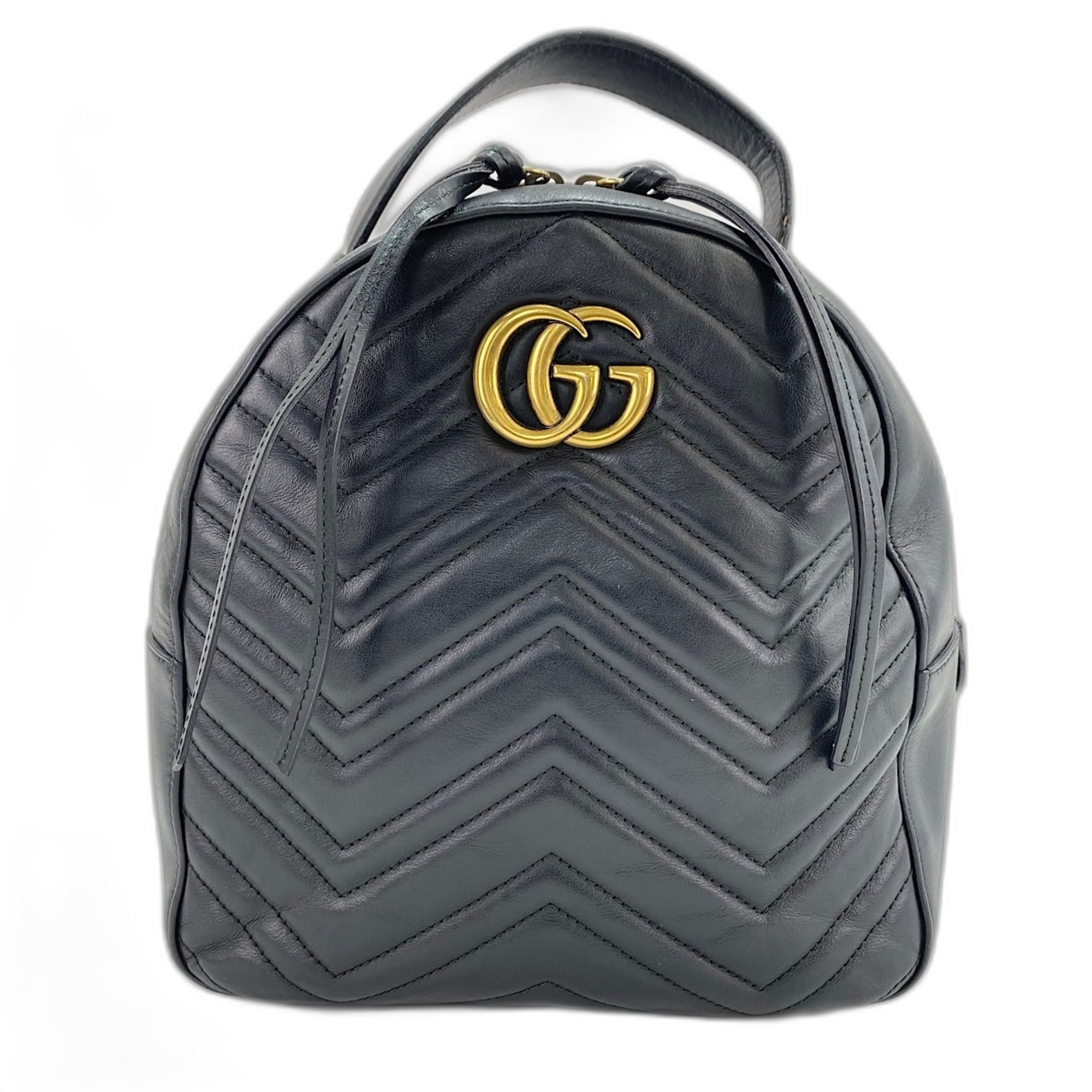 Gucci Gg Marmont Black Backpack (Pre-Owned)
