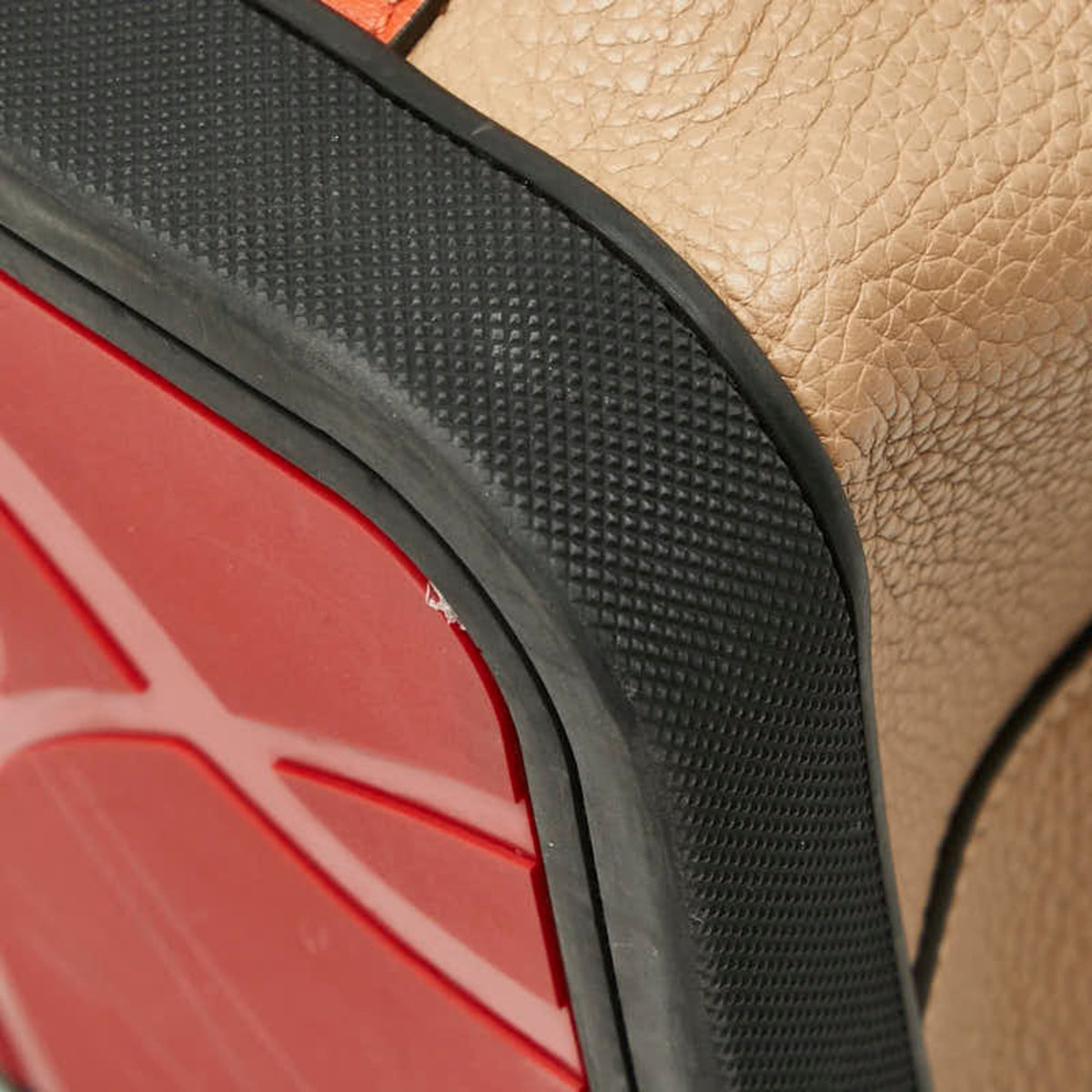 Christian Louboutin Beige Multi-Color Orange Leather Canvas Rubber Boston Bag Tote Bag (Pre-Owned)