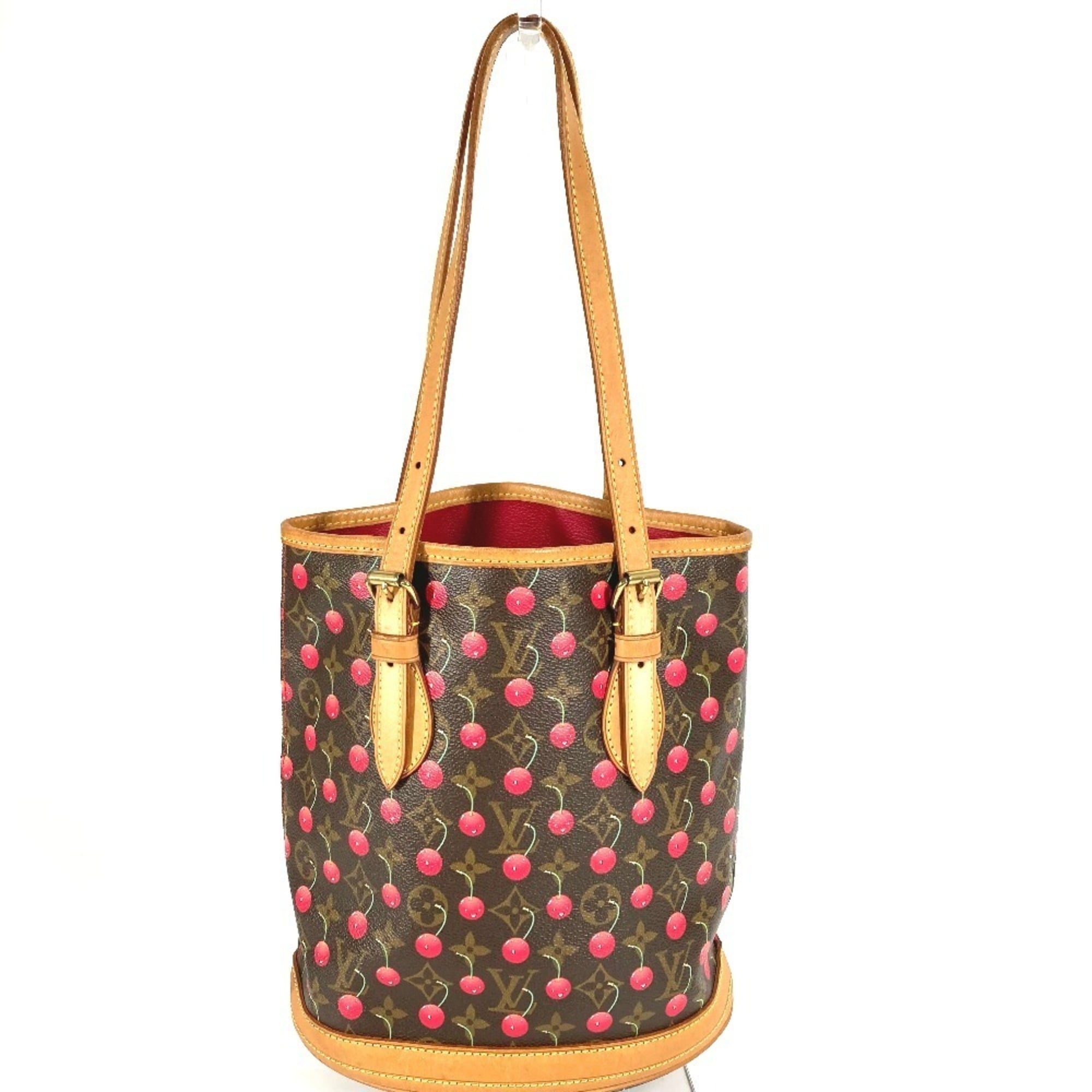 Louis Vuitton Brown Monogram Monogram Cherry Red Color Monogram Shoulder Bag Tote Bag (Pre-Owned)