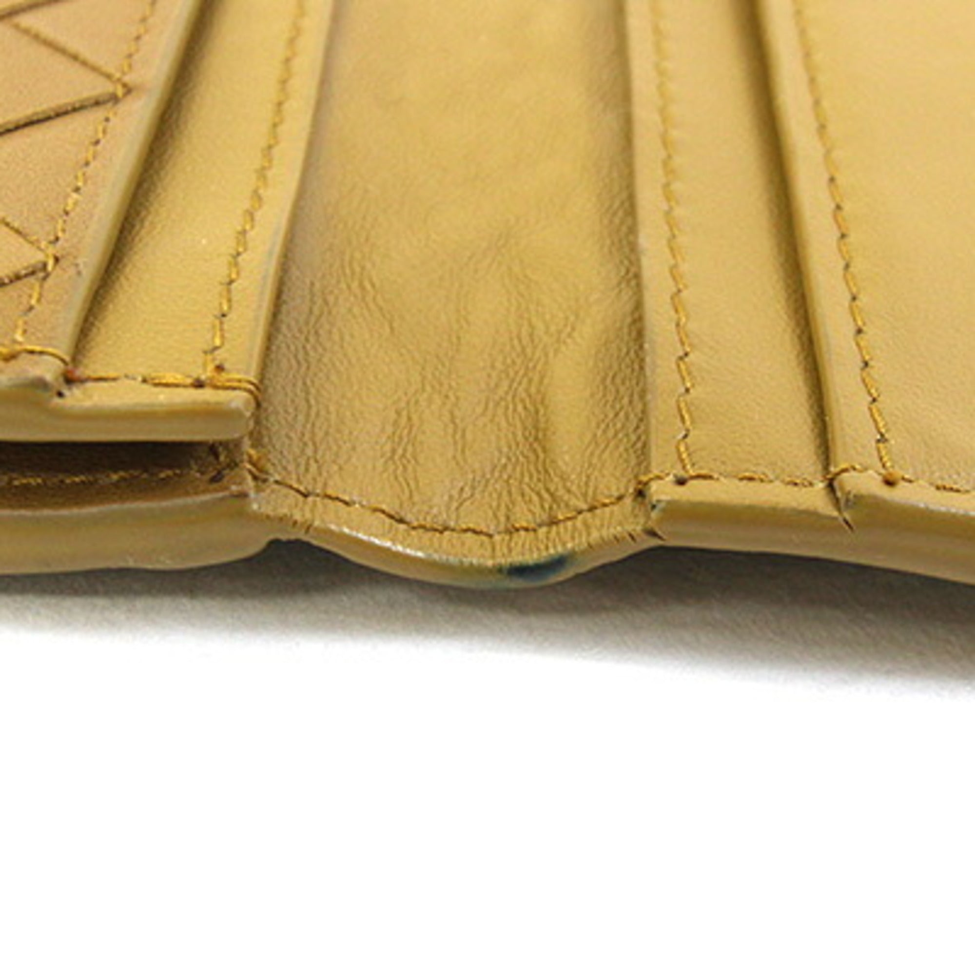 Bottega Veneta Light Brown Leather Long Bill Wallet (Bi-Fold) (Pre-Owned)