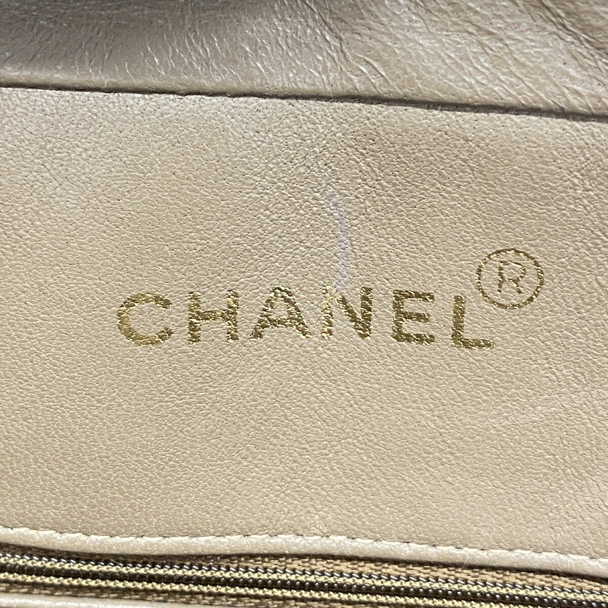 Chanel Light Brown Grained Calfskin Shoulder Bag (Pre-Owned)