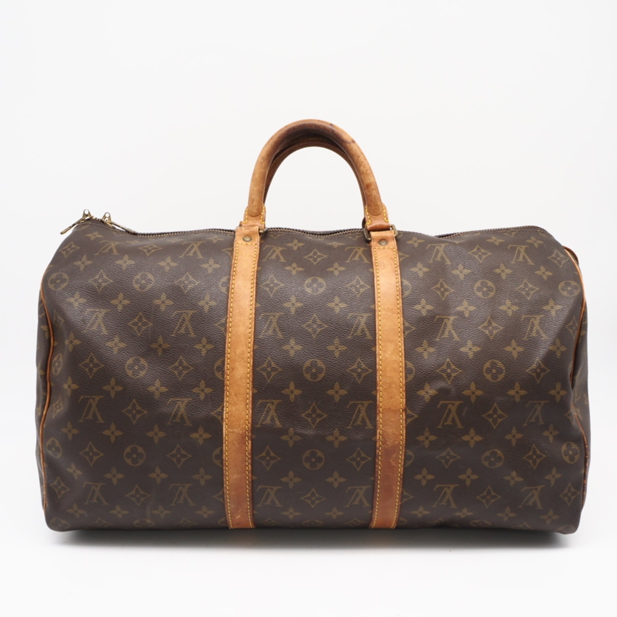 Louis Vuitton Monogram Brown Coated Canvas Leather Boston Bag (Pre-Owned)