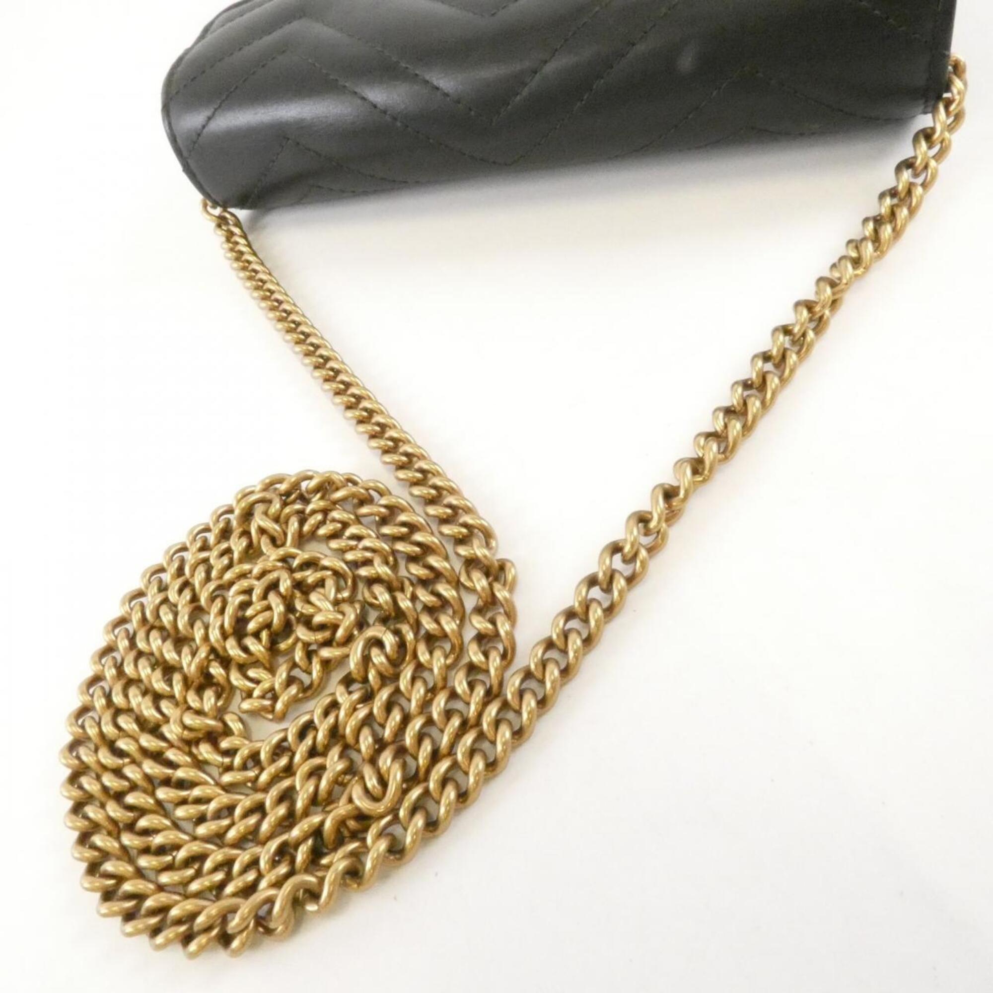 Gucci Gg Marmont Black Quilting Leather Shoulder Bag (Pre-Owned)