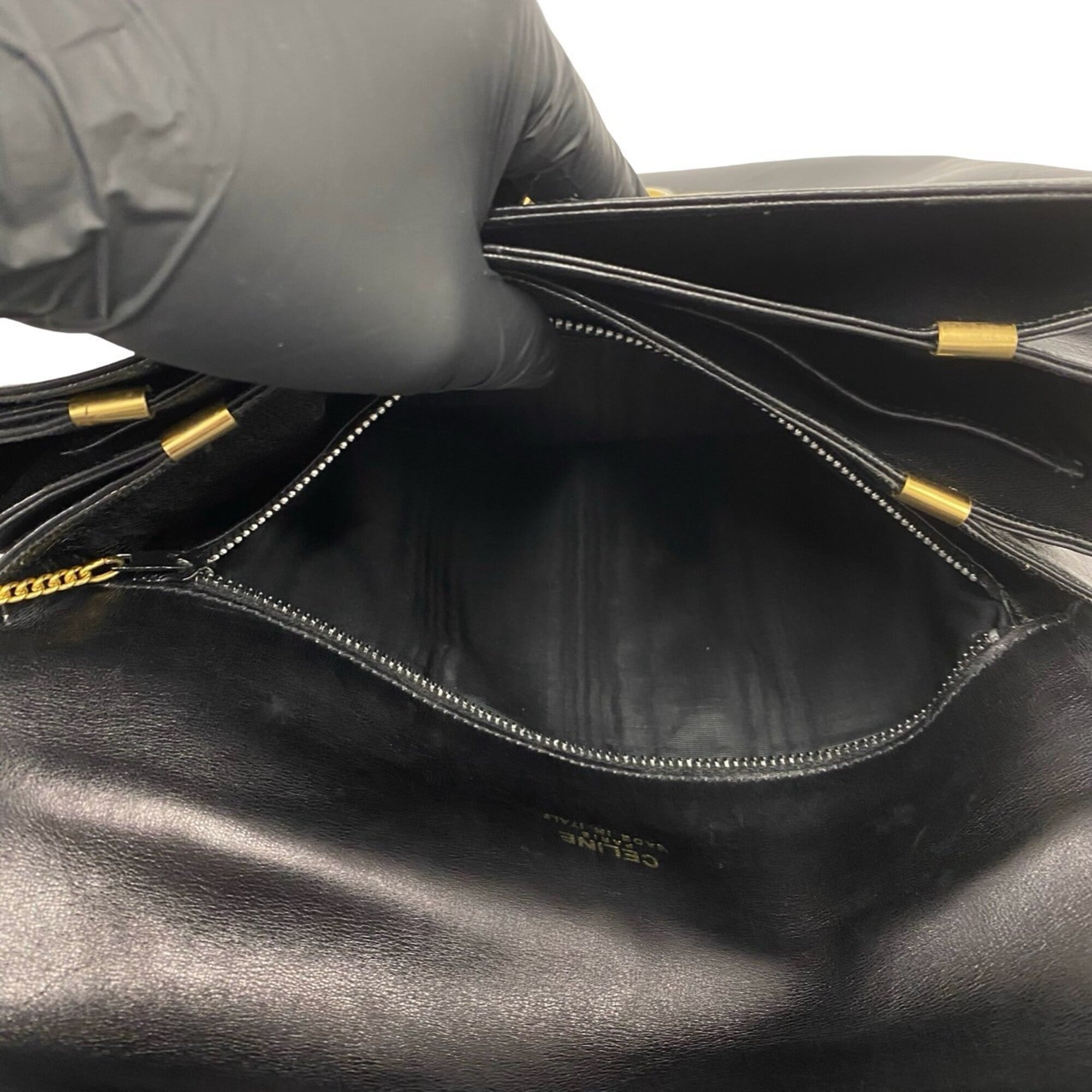 Celine Black Leather Pochette Shoulder Bag (Pre-Owned)