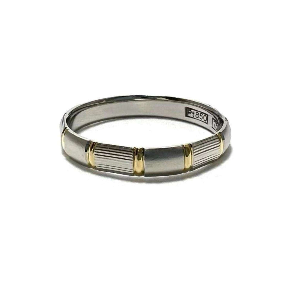 Celine Silver Yellow Gold (18K) Platinum Band Ring (Pre-Owned)