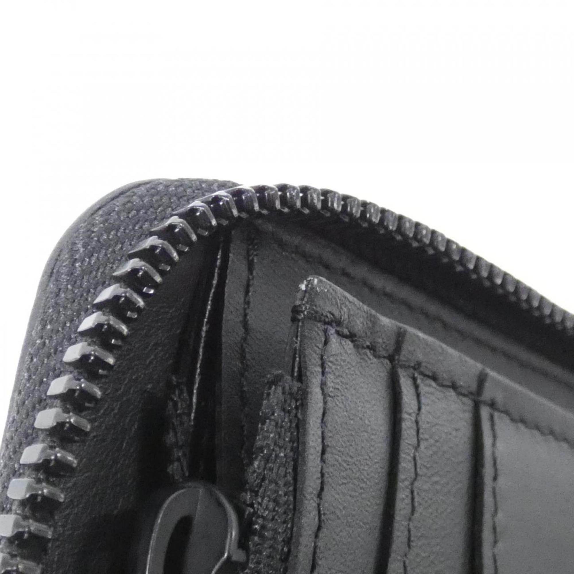 Louis Vuitton Black Leather Long Wallet (Bi-Fold) (Pre-Owned)
