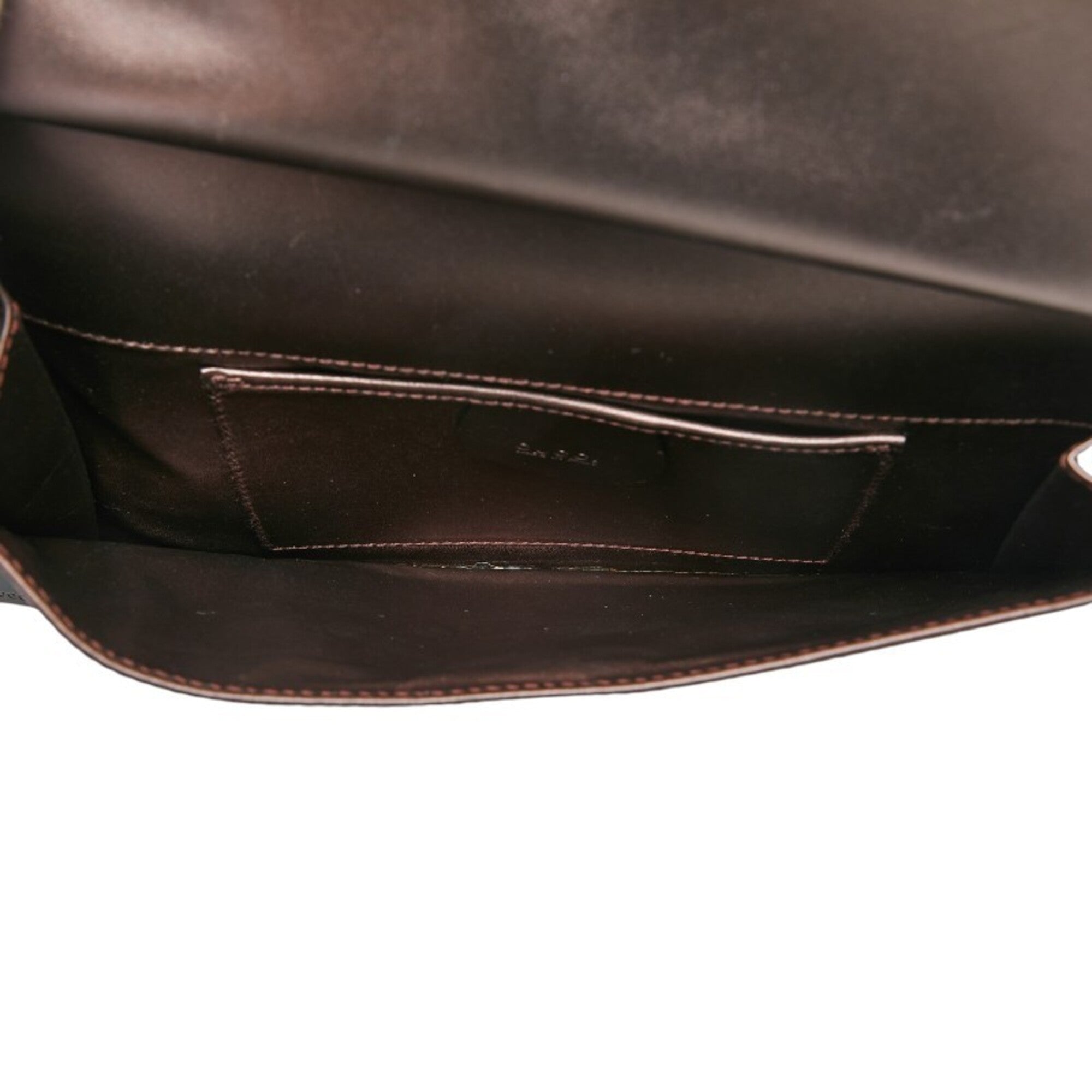 Gucci Brown Leather Metal Clutch Bag Pouch (Pre-Owned)