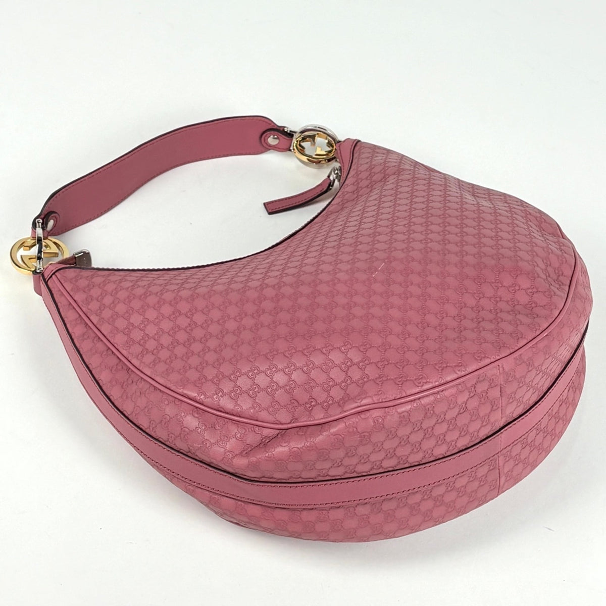Gucci Pink Leather Shoulder Bag (Pre-Owned)