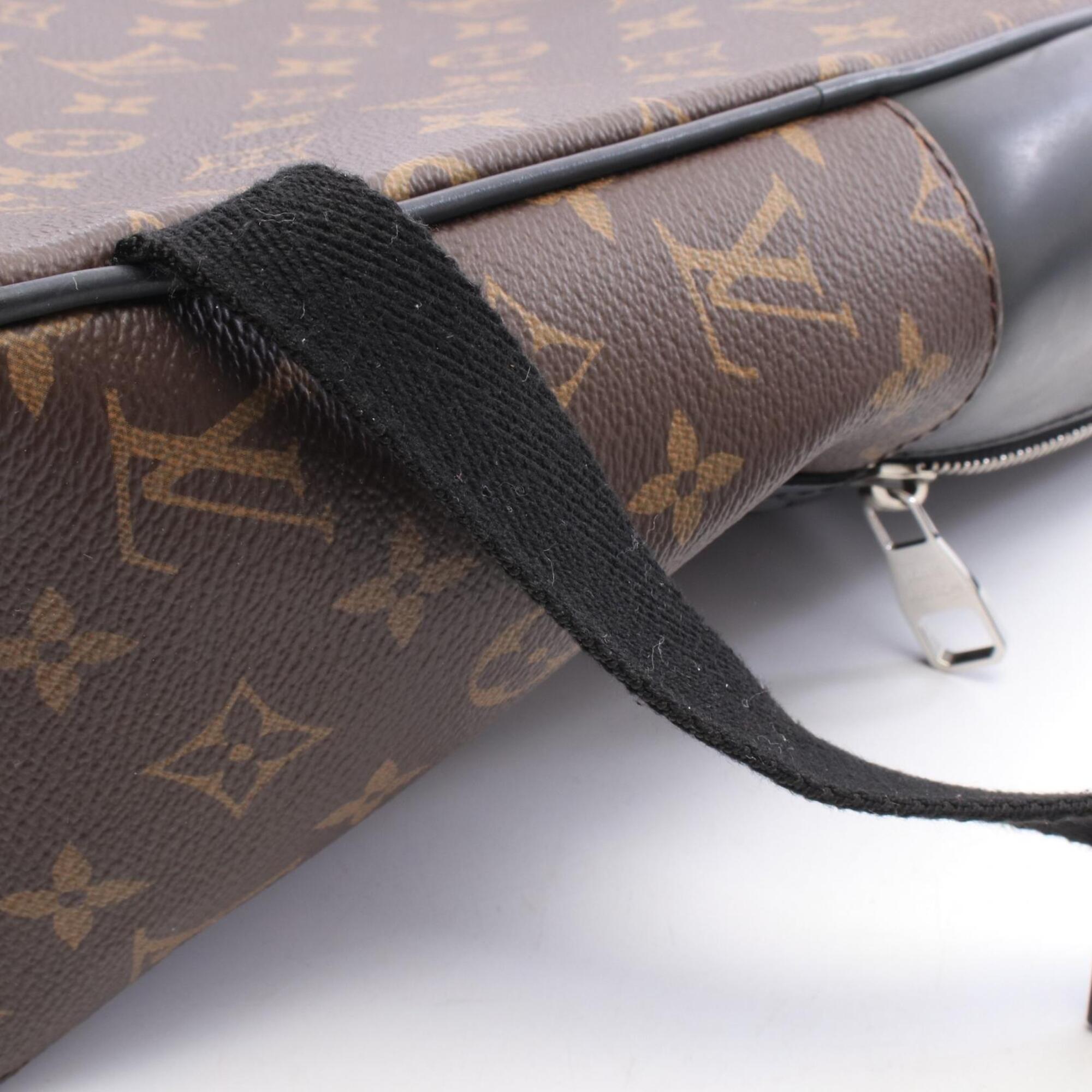 Louis Vuitton Black Brown Monogram Macassar Coated Canvas Pvc Coated Canvas Leather Backpack Handbag (Pre-Owned)