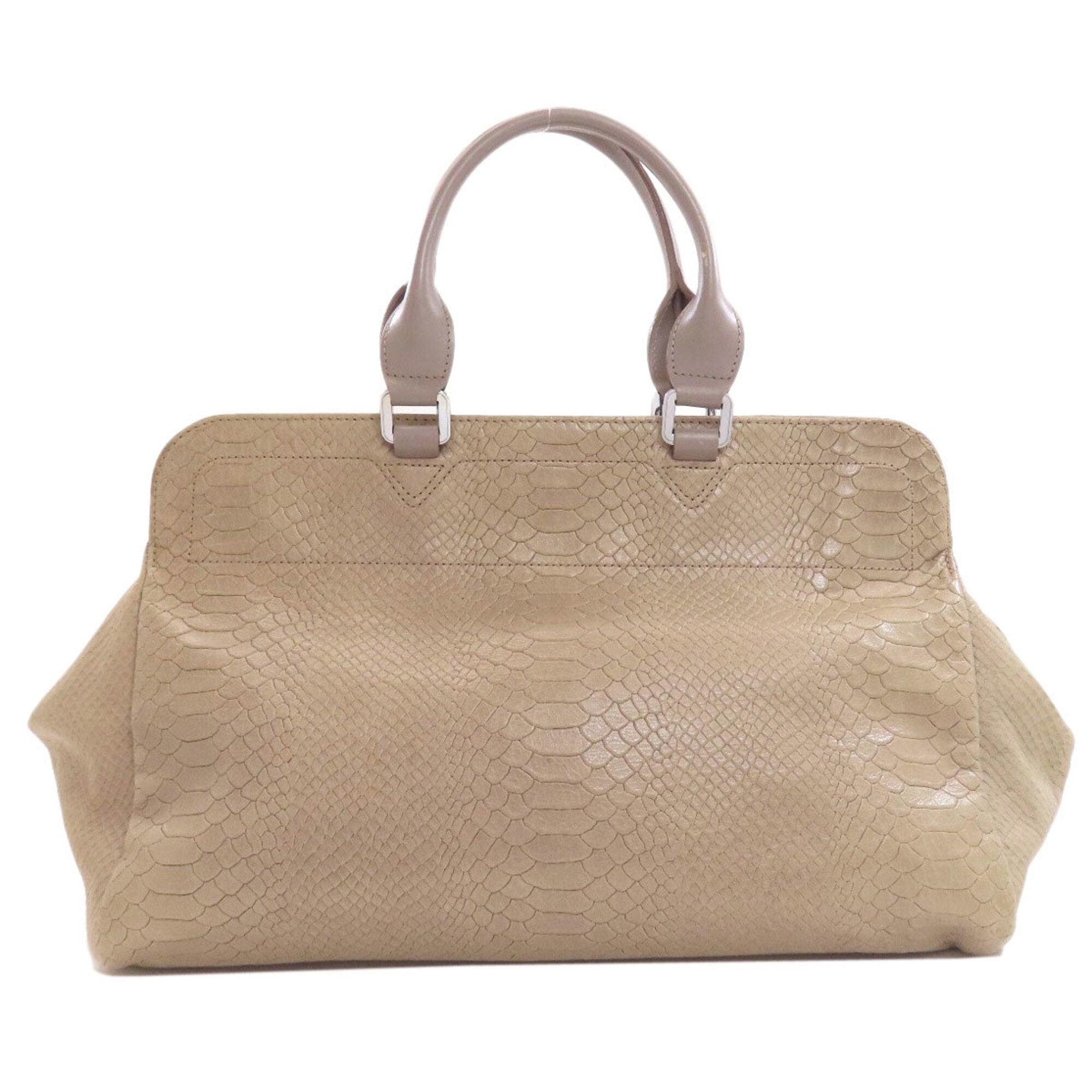 Longchamp Grayish Leather Tote Bag (Pre-Owned)