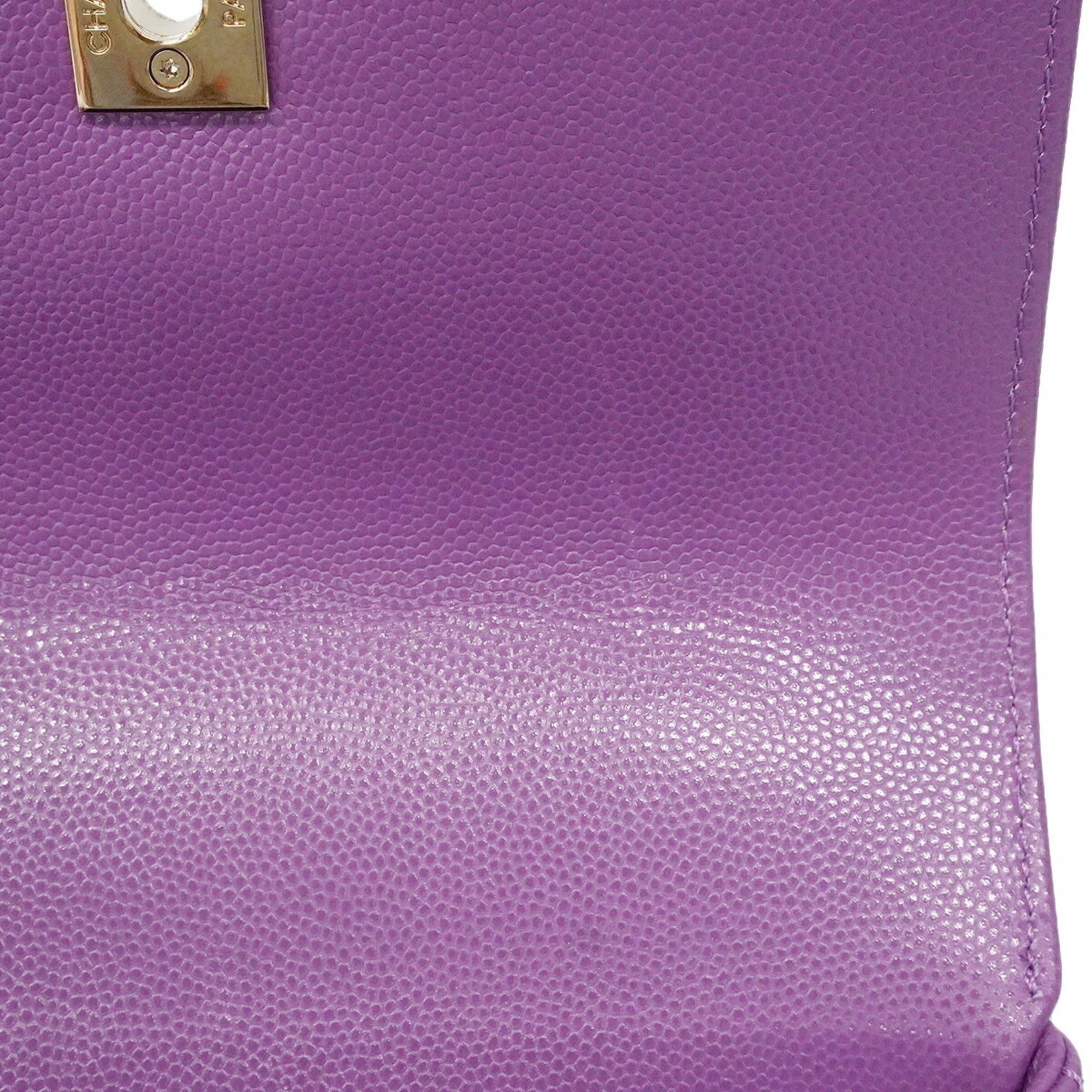 Chanel Purple Grained Calfskin Handbag (Pre-Owned)