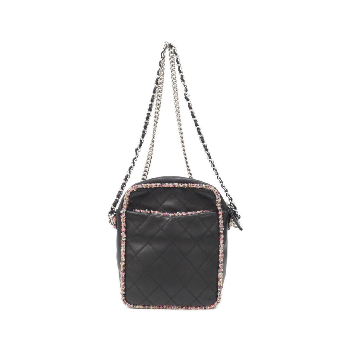 Chanel Black Multi-Color Tweed Leather Shoulder Bag (Pre-Owned)
