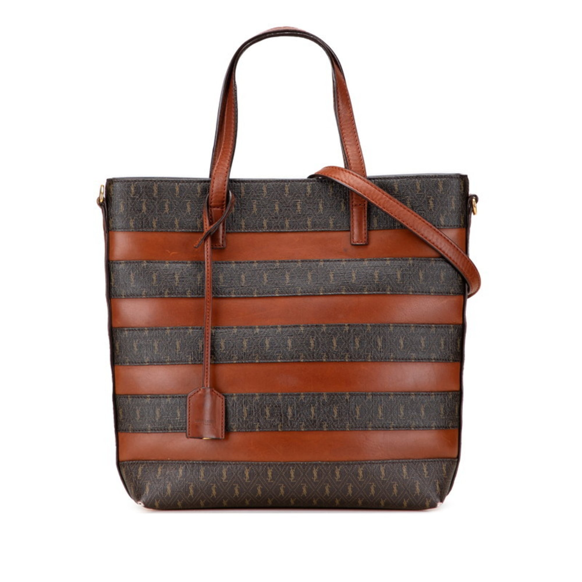 Saint Laurent Brown Pvc Leather Shoulder Bag Tote Bag (Pre-Owned)