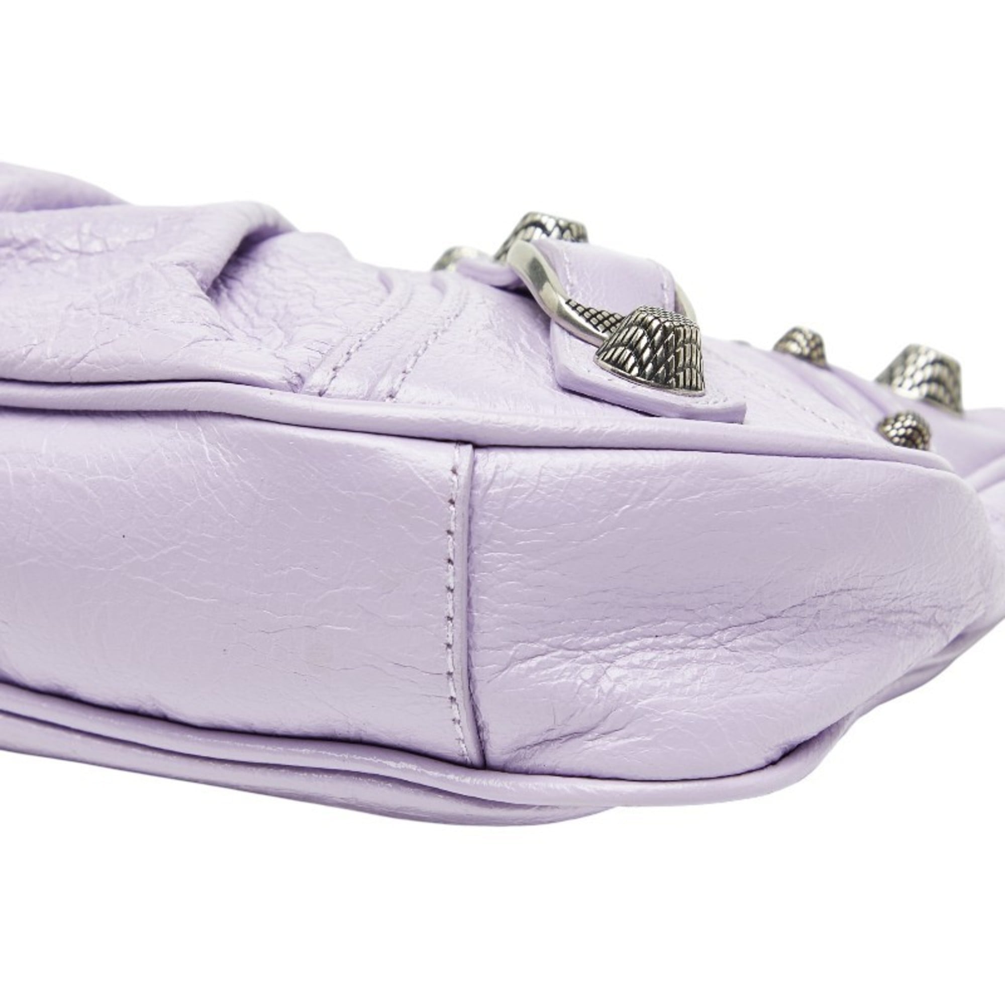 Balenciaga Purple Leather Handbag Shoulder Bag (Pre-Owned)